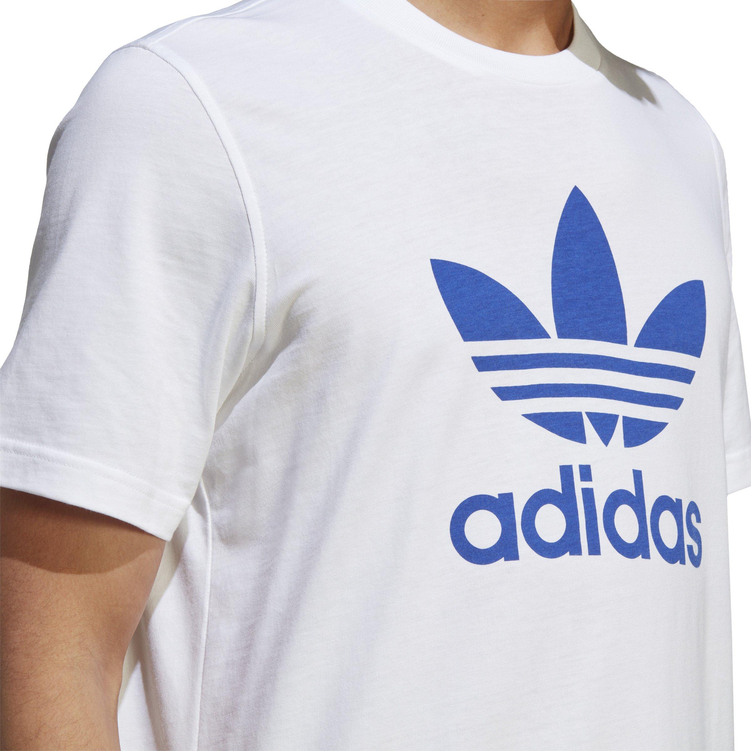 Adidas white blue t hot sale shirt