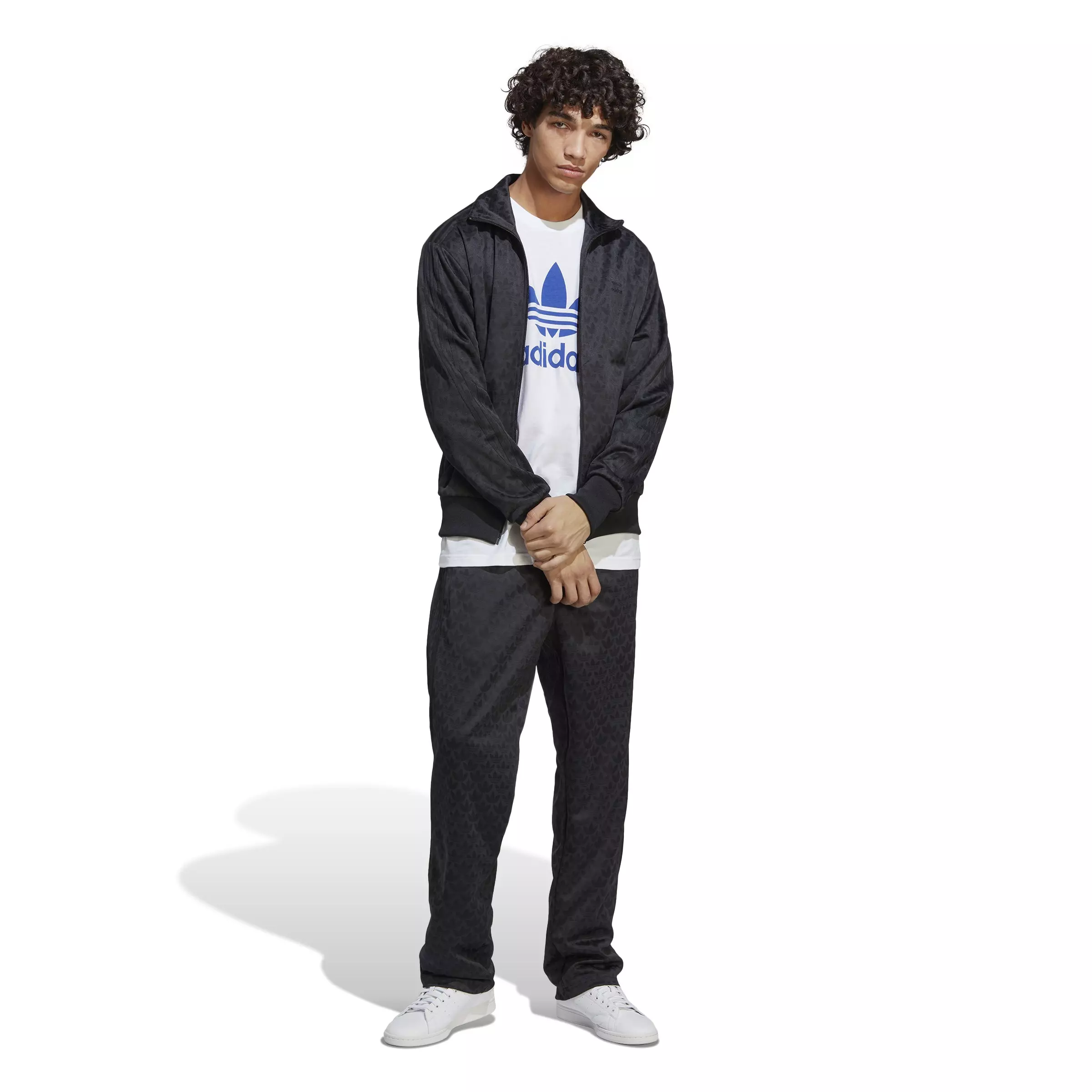 adidas Men's Trefoil Tee-White/Blue - WHITE/BLUE