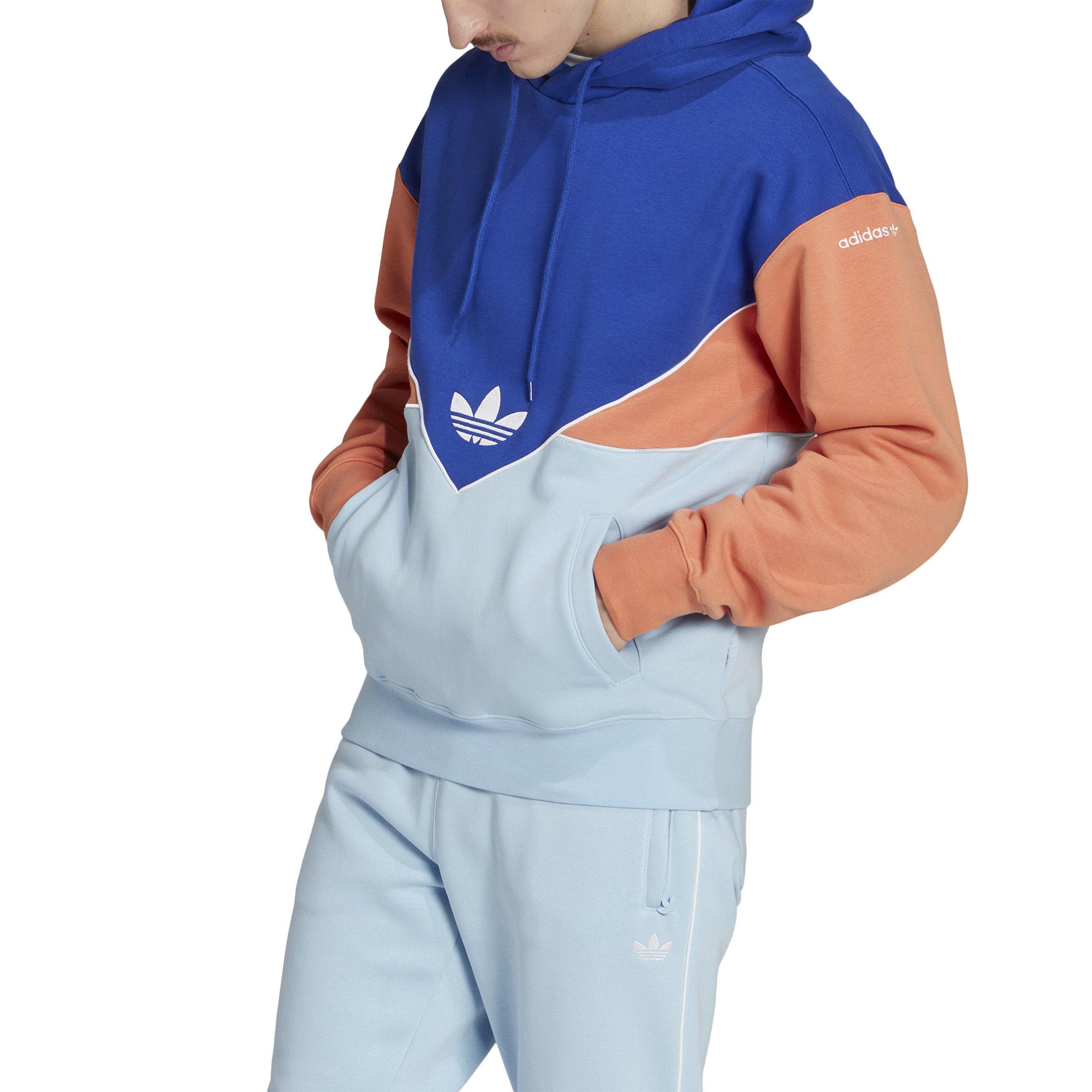 adidas Men\'s Trefoil C Pullover Hoodie-Blue/Orange - Hibbett | City Gear