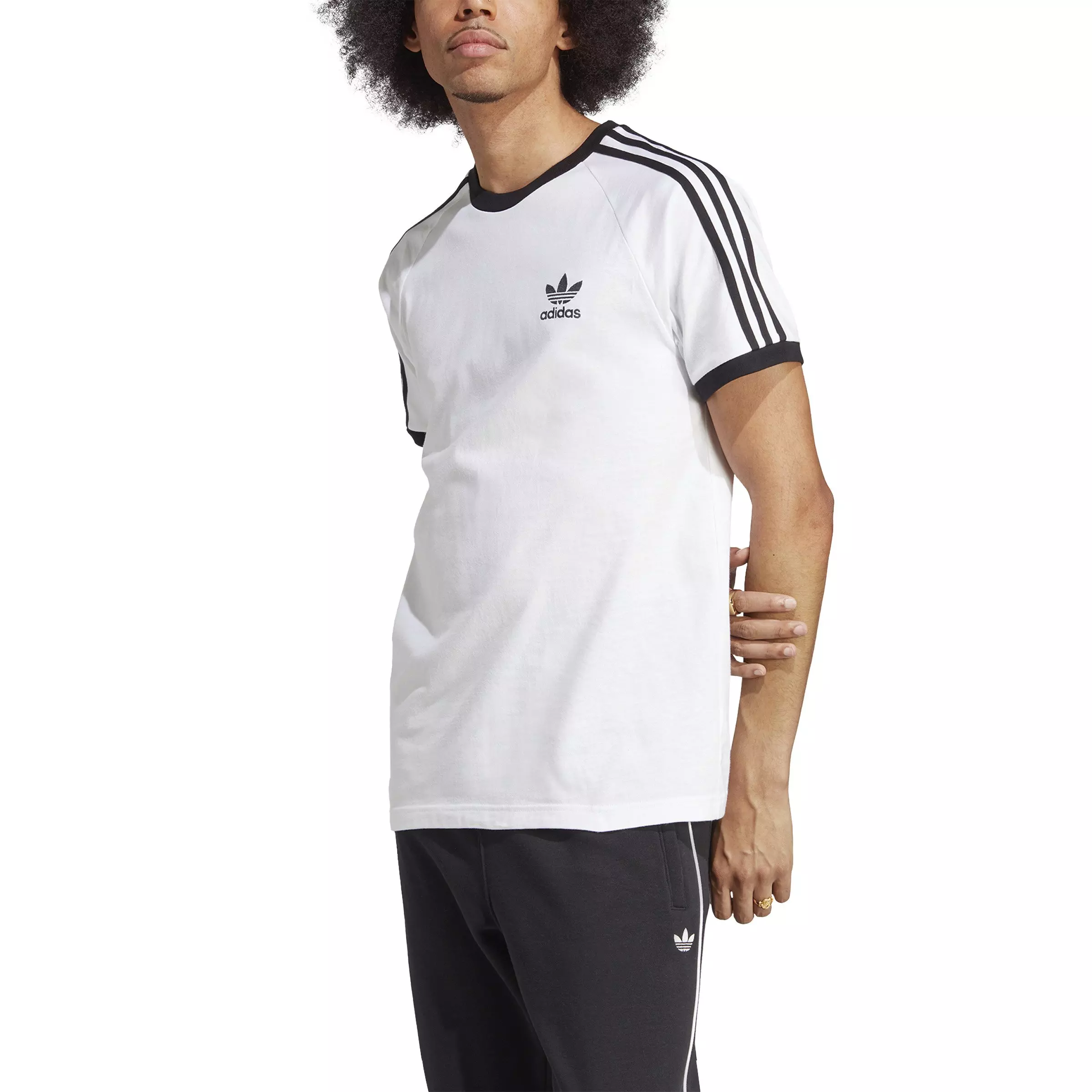 adidas Men's Adicolor Classics 3-Stripes Tee-White - WHITE