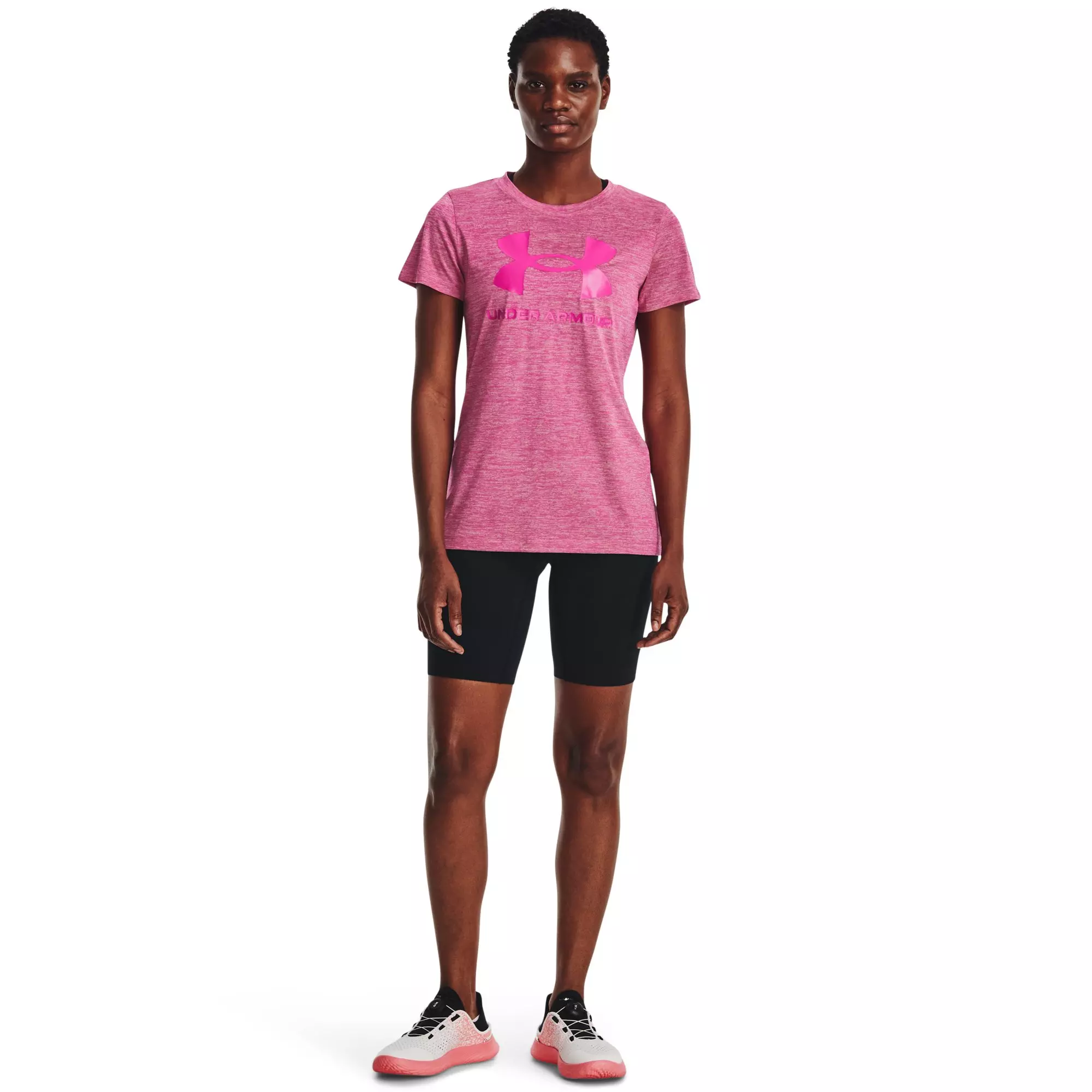 Under Armour Women's Tech Twist Graphic Tee-Pink - PINK