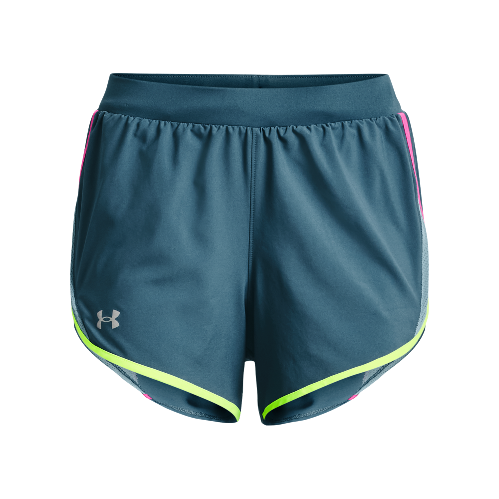 Under Armour Women's Play Up Twist 3.0 Shorts-Blue/Lime - BLUE/LIME Thumbnail View 1
