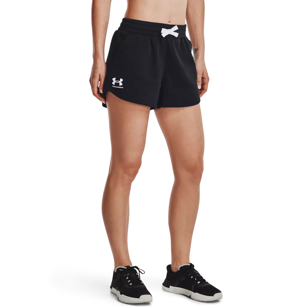 Under Armour Womens Rival Fleece Short, (001) Black / / White, X-Small at   Women's Clothing store