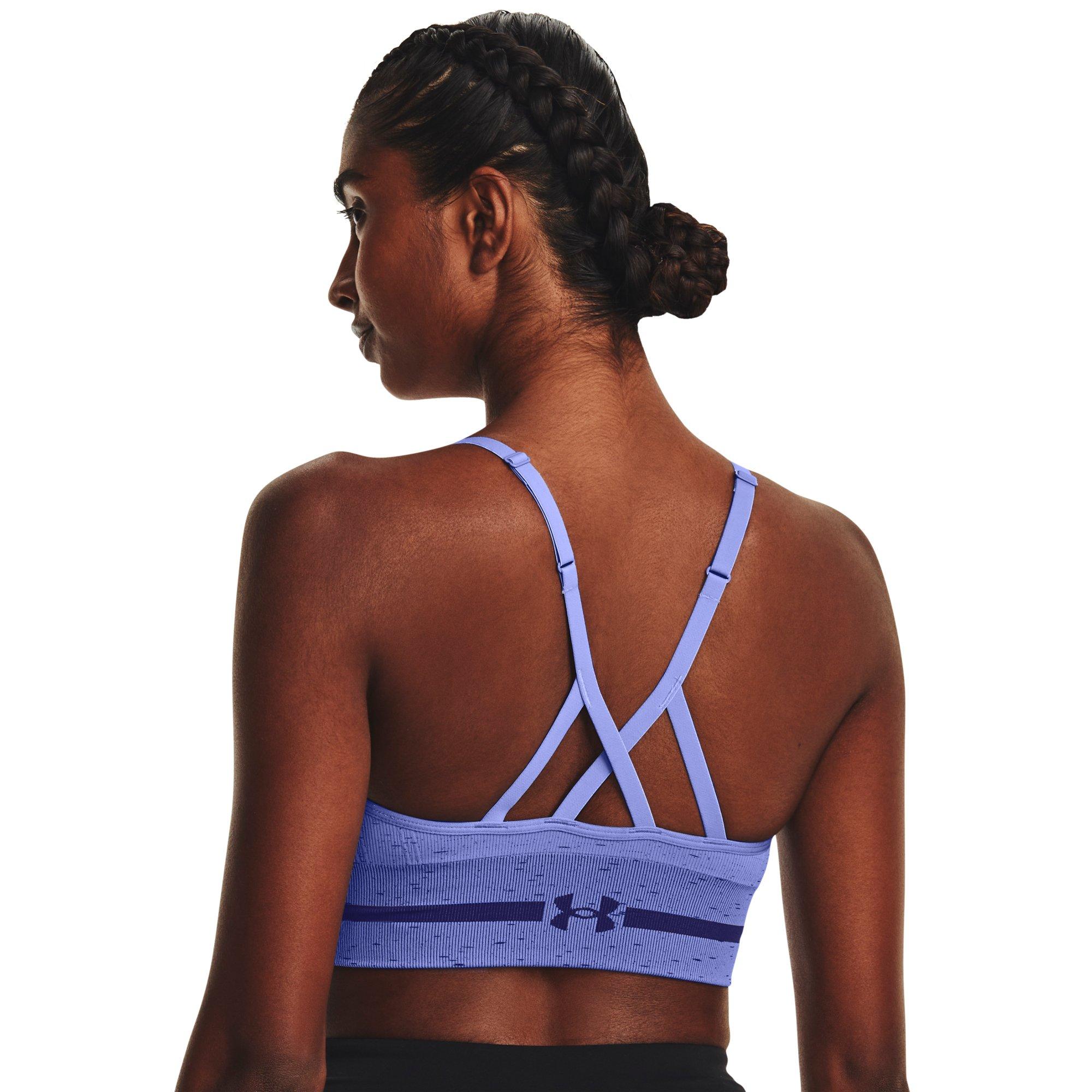 Under Armour Women's Seamless Heather Sports Bra-Blue - BLUE Thumbnail View 10