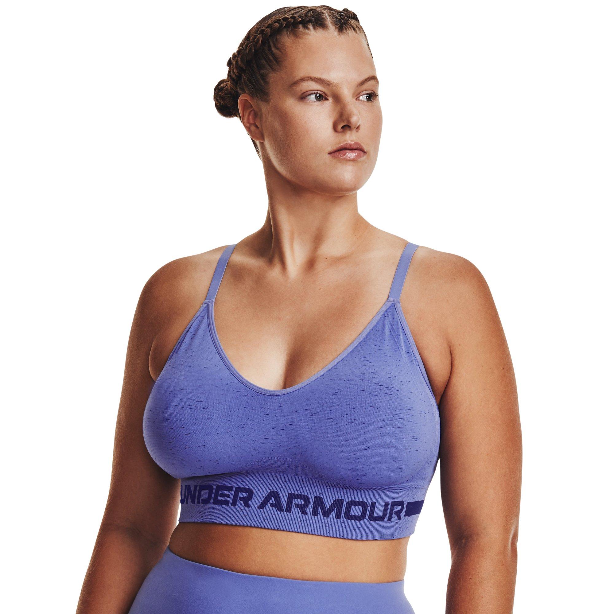 Under Armour Women's Seamless Heather Sports Bra-Blue - BLUE Thumbnail View 7