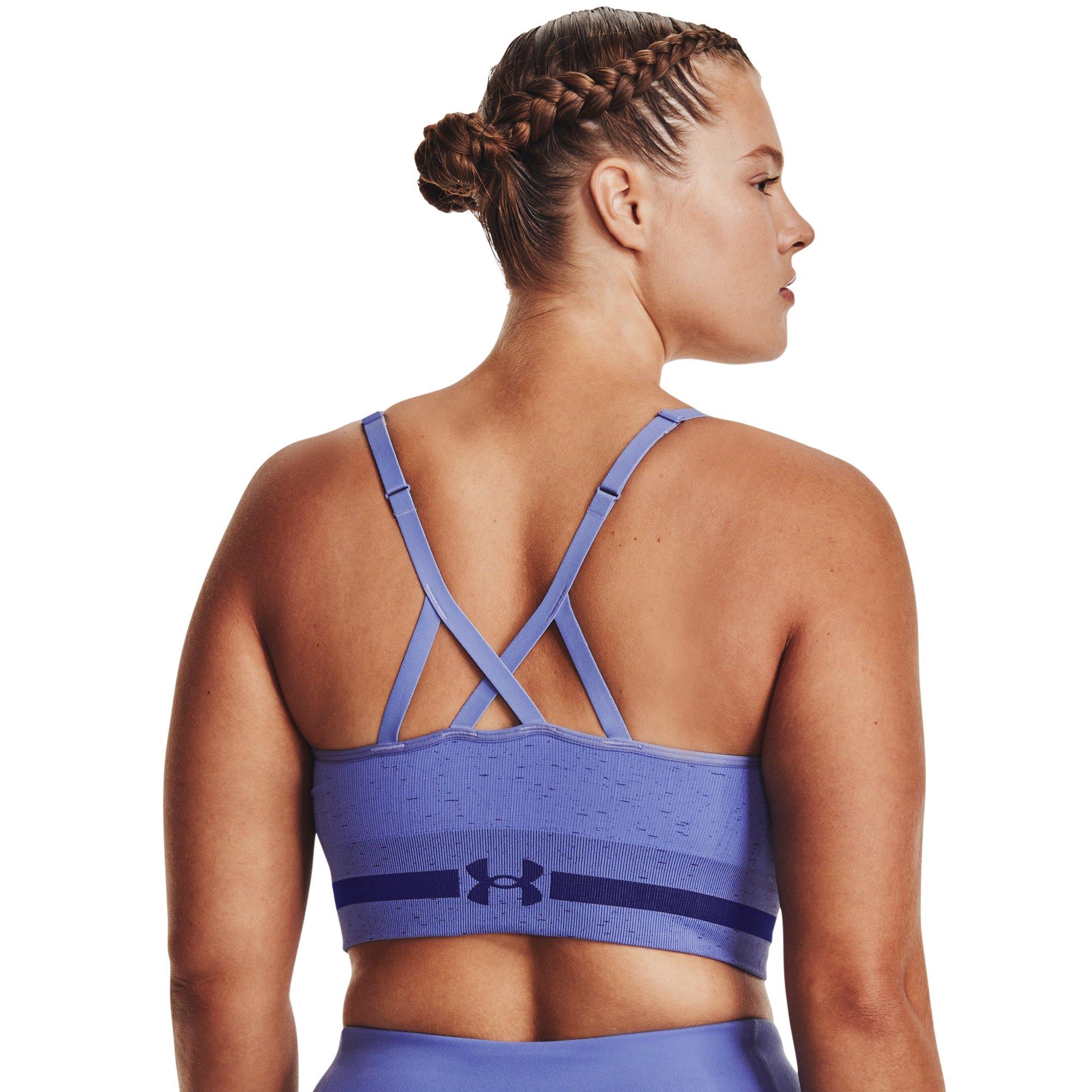 Under Armour Women's Seamless Heather Sports Bra-Blue - BLUE Thumbnail View 8