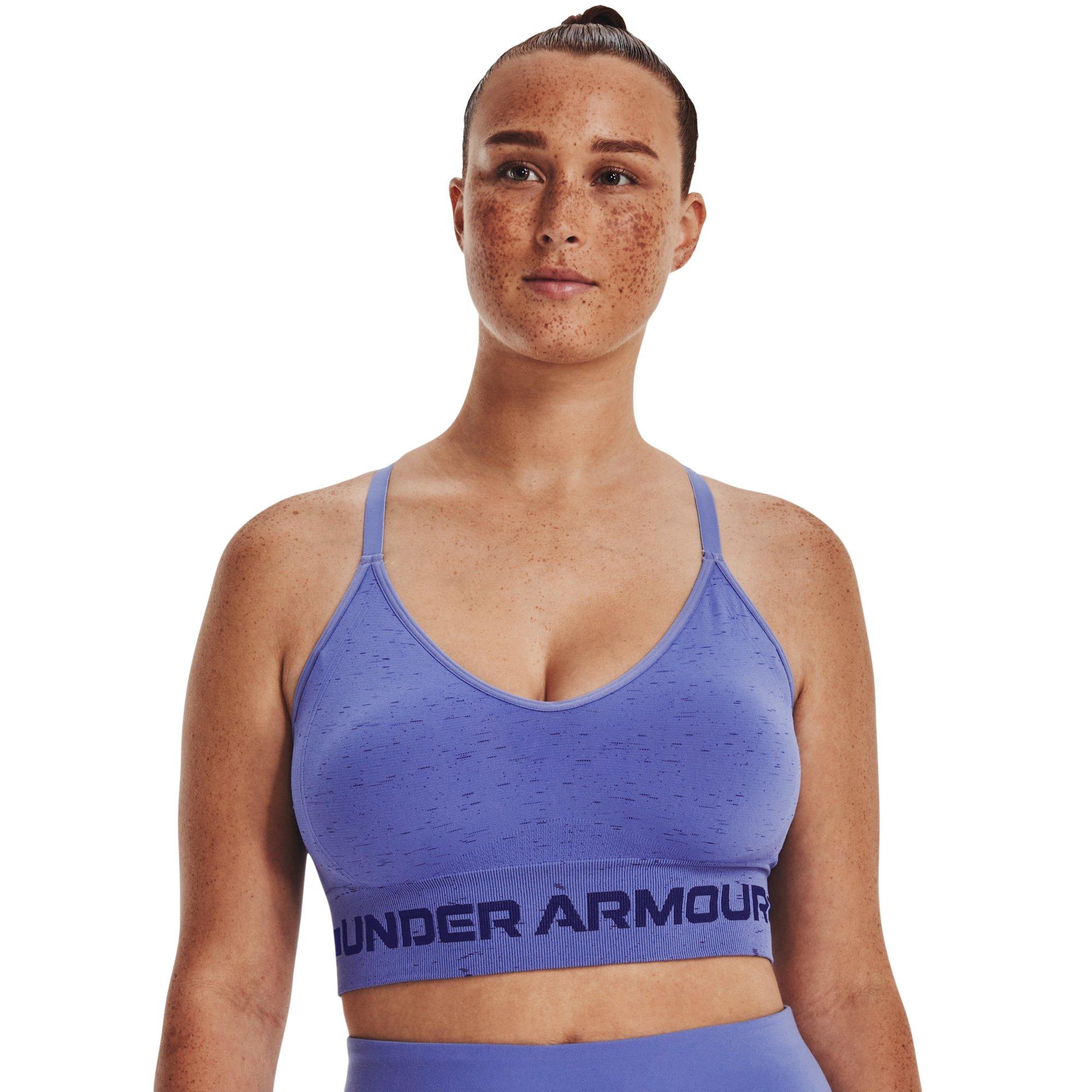 Under Armour Women's Seamless Heather Sports Bra-Blue - BLUE Thumbnail View 5