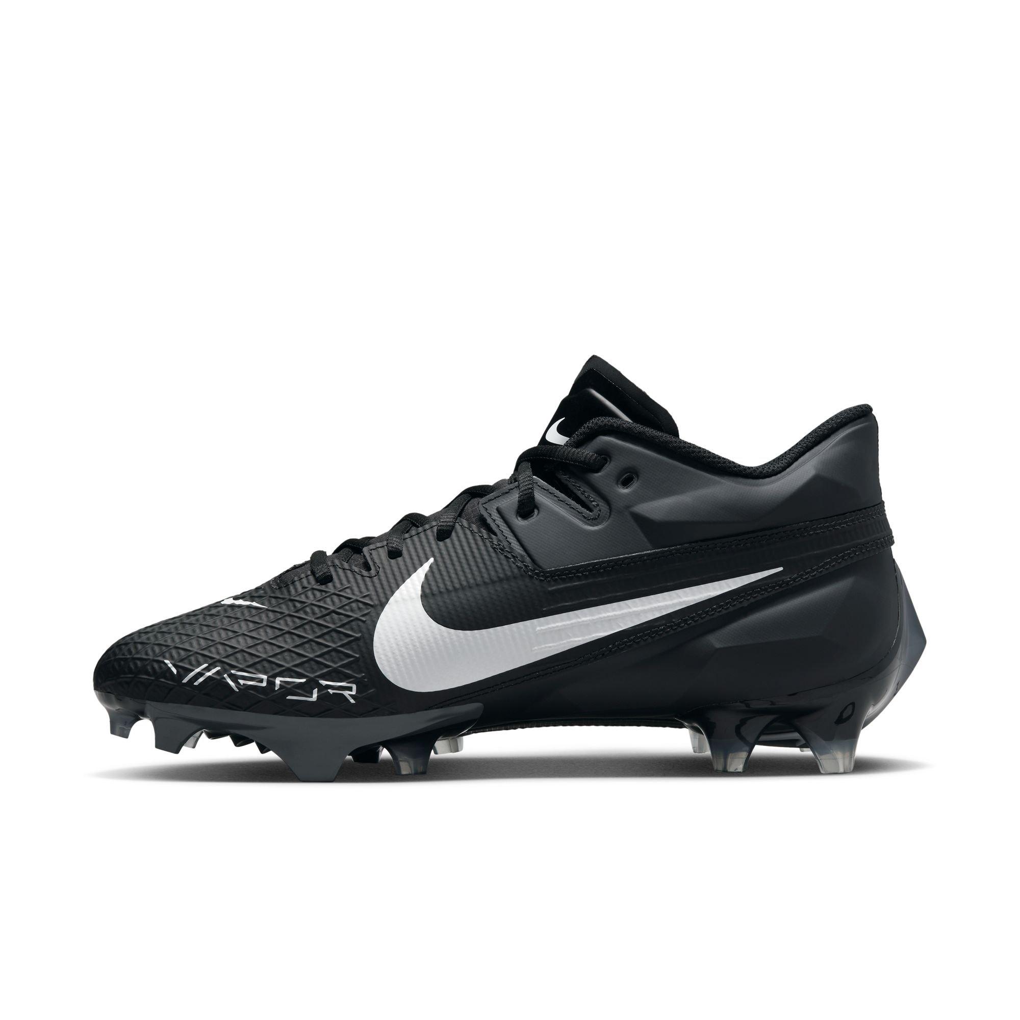 Nike Vapor Edge Elite 360 2 "Black/White/Dk Smoke Grey" Men's Football Cleat - BLACK/GREY Thumbnail View 3