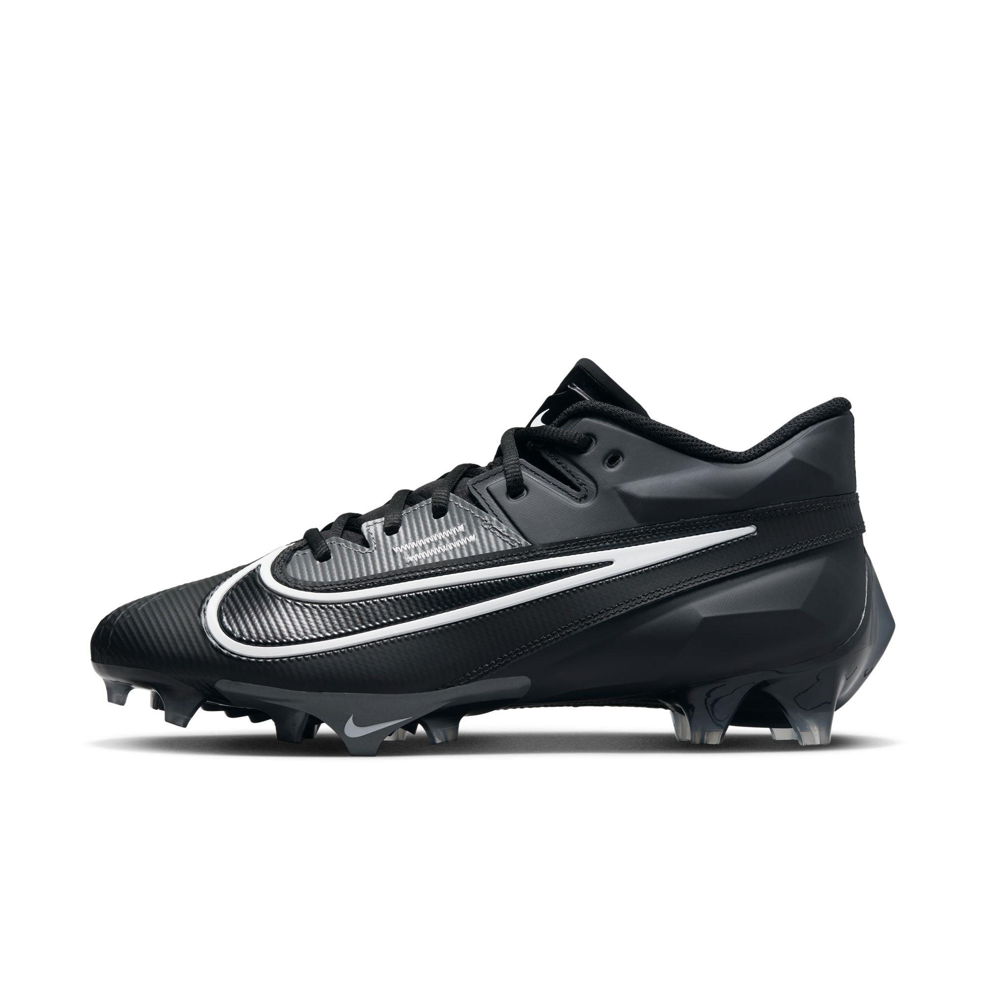 Nike Vapor Edge Elite 360 2 "Black/White/Dk Smoke Grey" Men's Football Cleat - BLACK/GREY Thumbnail View 4