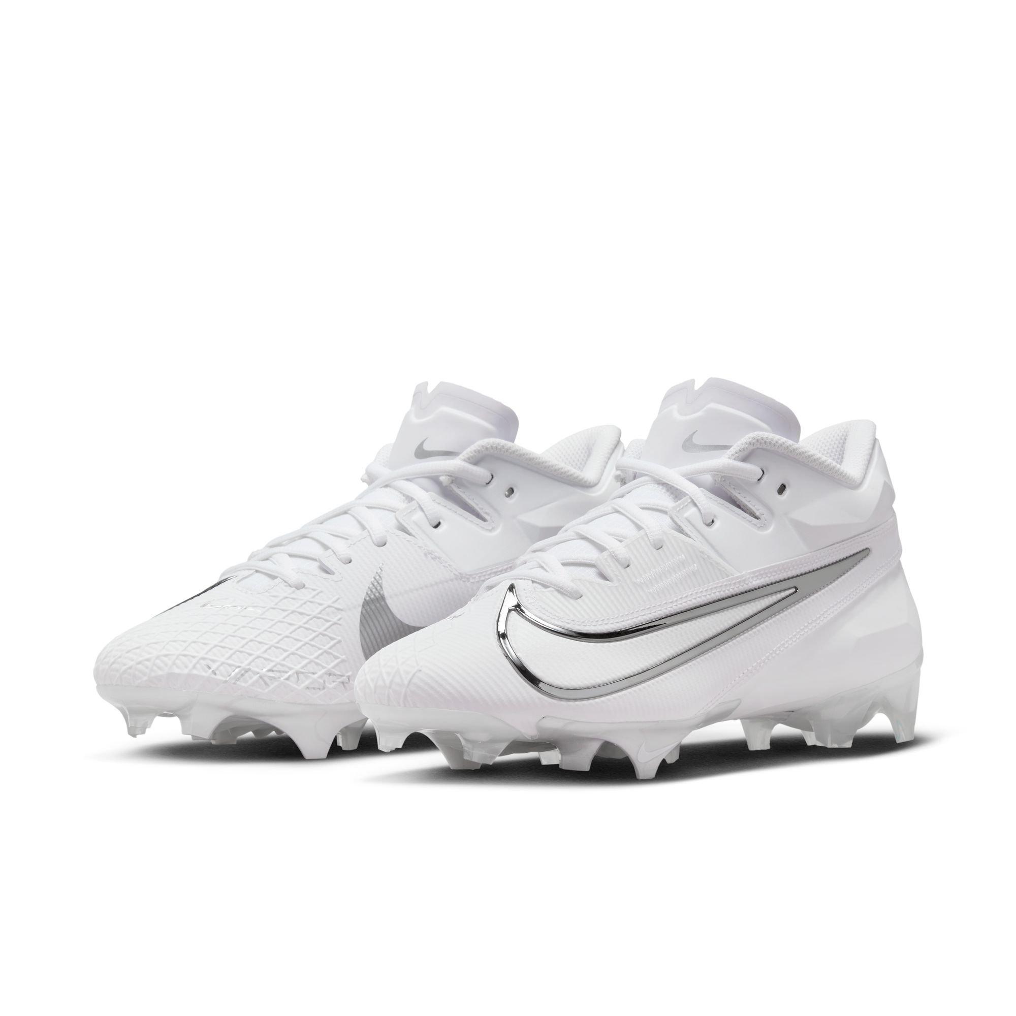 Nike Vapor Edge Elite 360 2 "White/Metallic Silver" Men's Football Cleat - WHITE Thumbnail View 6