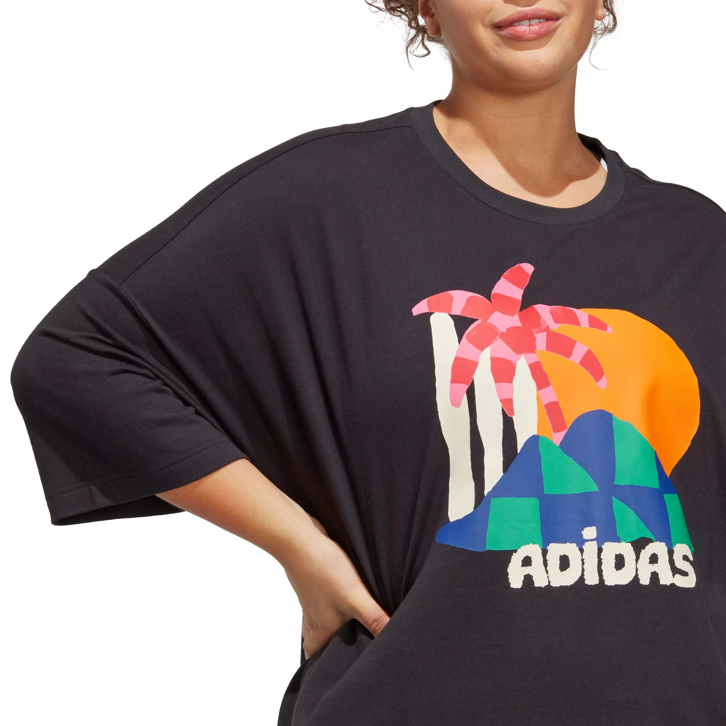 adidas Women's x FARM Rio Crop Tee-Multi-Color - MULTI-COLOR
