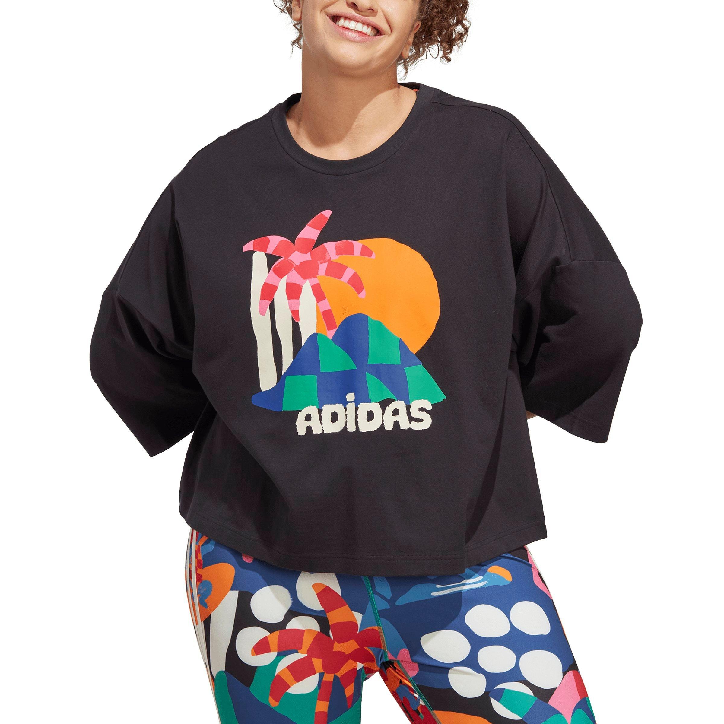 adidas Women's x FARM Rio Crop Tee-Multi-Color - MULTI-COLOR Thumbnail View 5