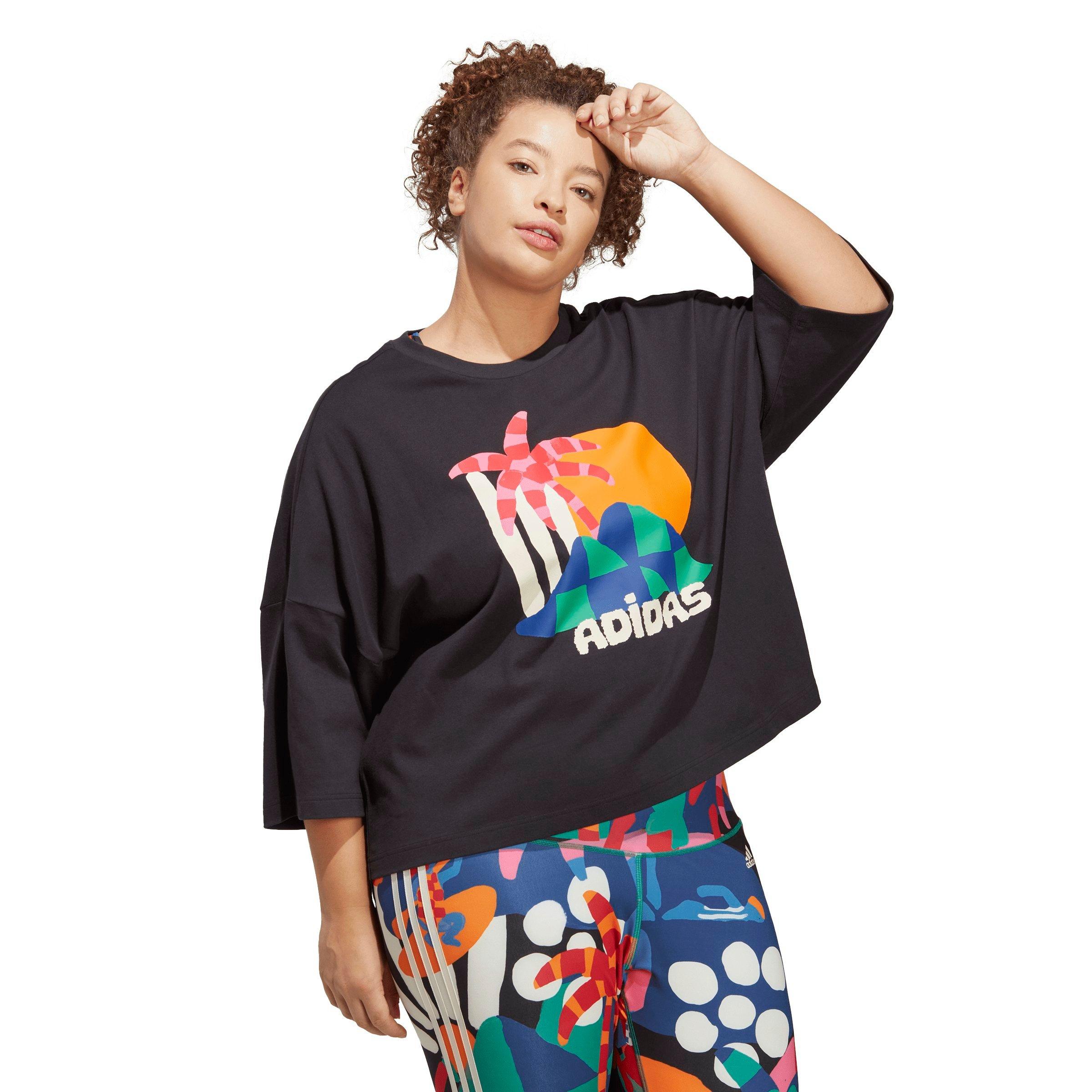 adidas Women's x FARM Rio Crop Tee-Multi-Color - MULTI-COLOR Thumbnail View 6