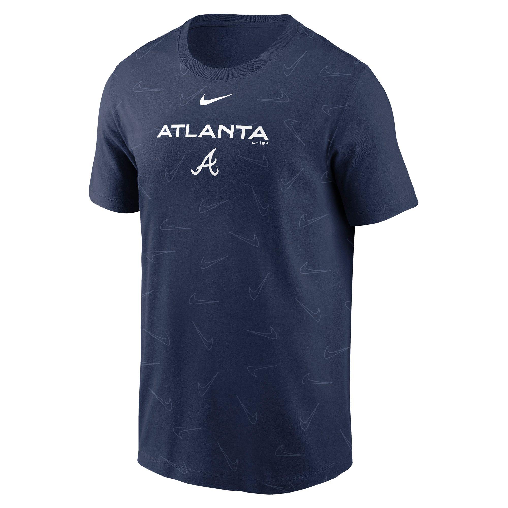 Nike Men's Atlanta Braves Top Line Short Sleeve Tee - NAVY Thumbnail View 1