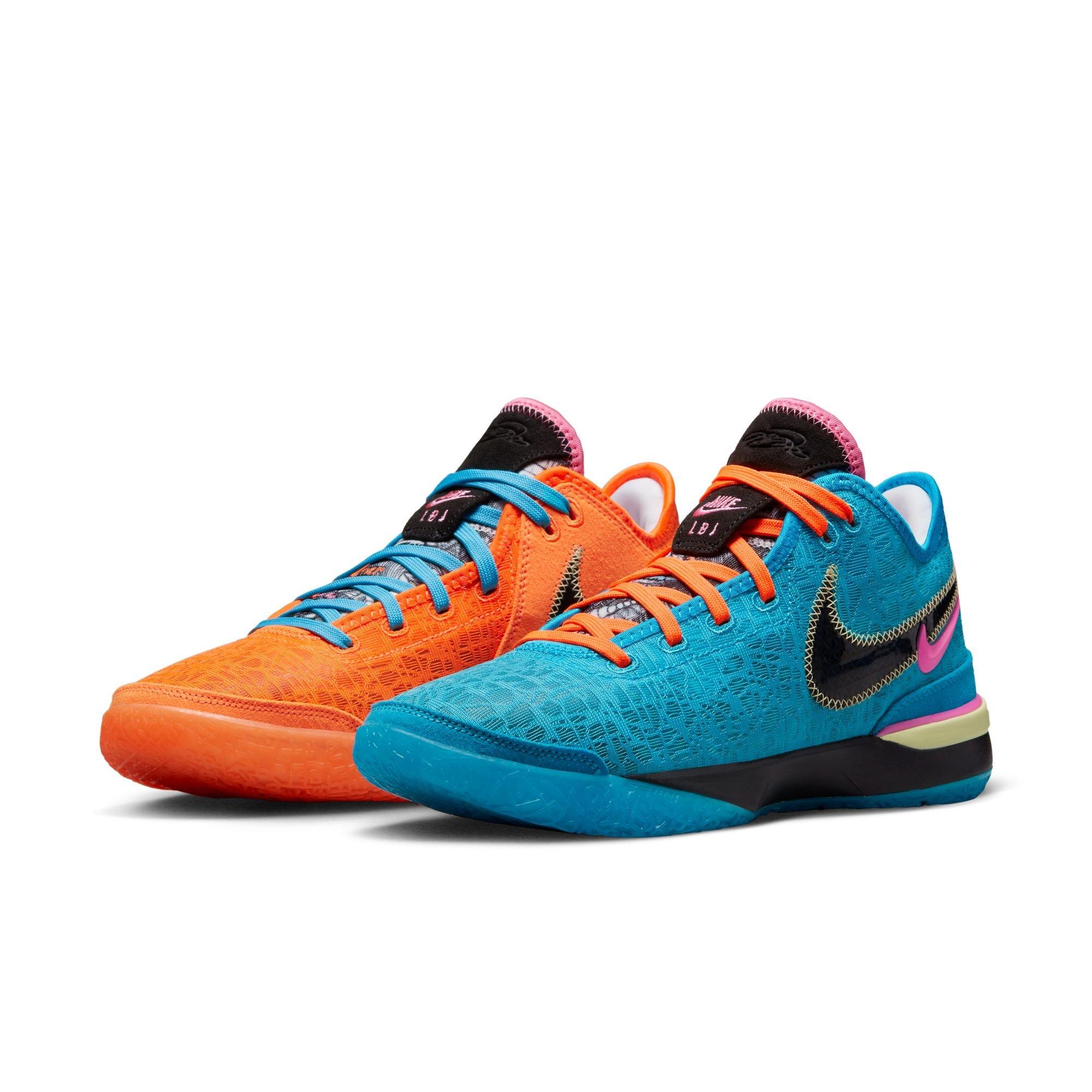 Blue orange basketball shoes online