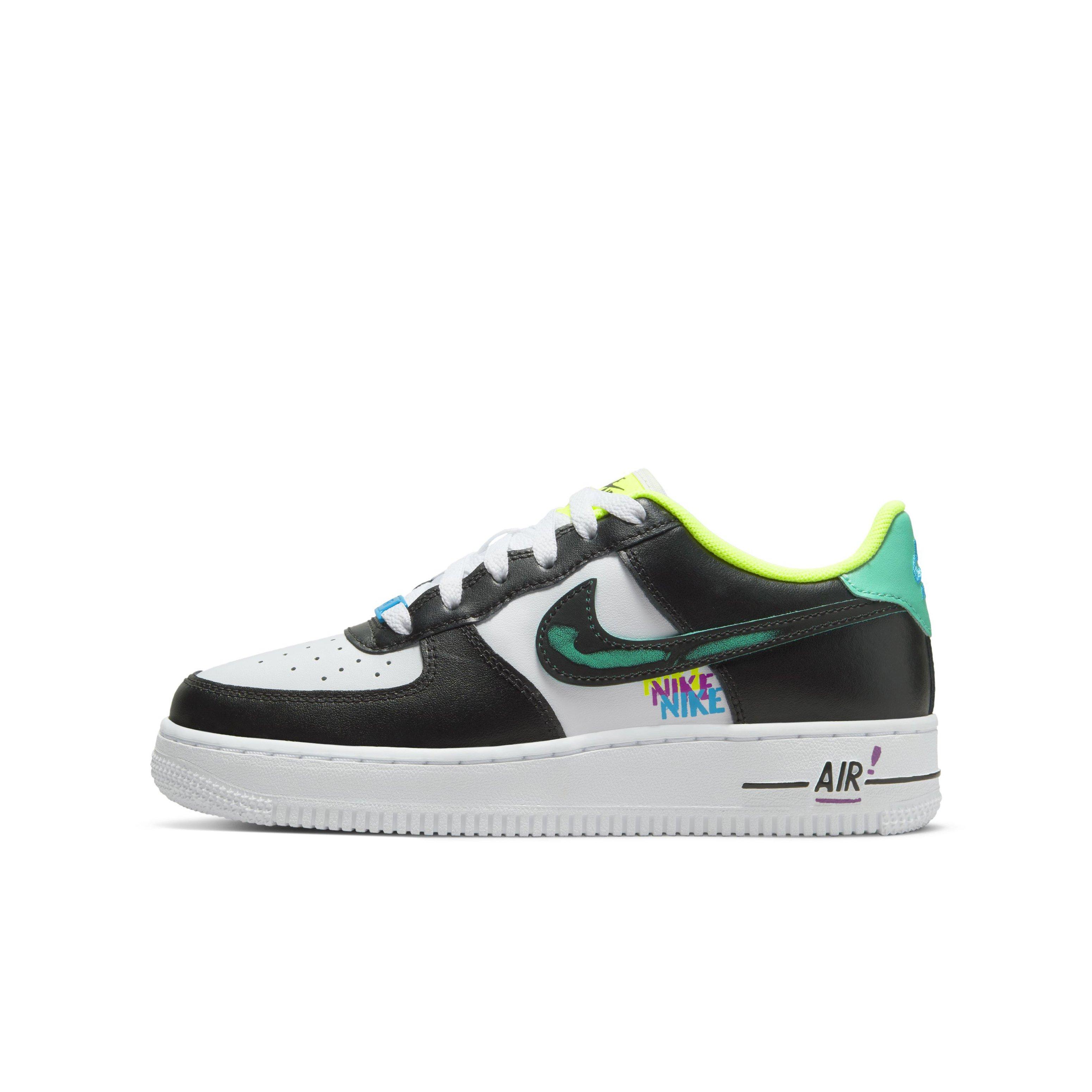  Nike Air Force 1 Space Jam Grade School GS Shoes,  White/Black-Laser Blue-Volt, 3.5 M US : Clothing, Shoes & Jewelry