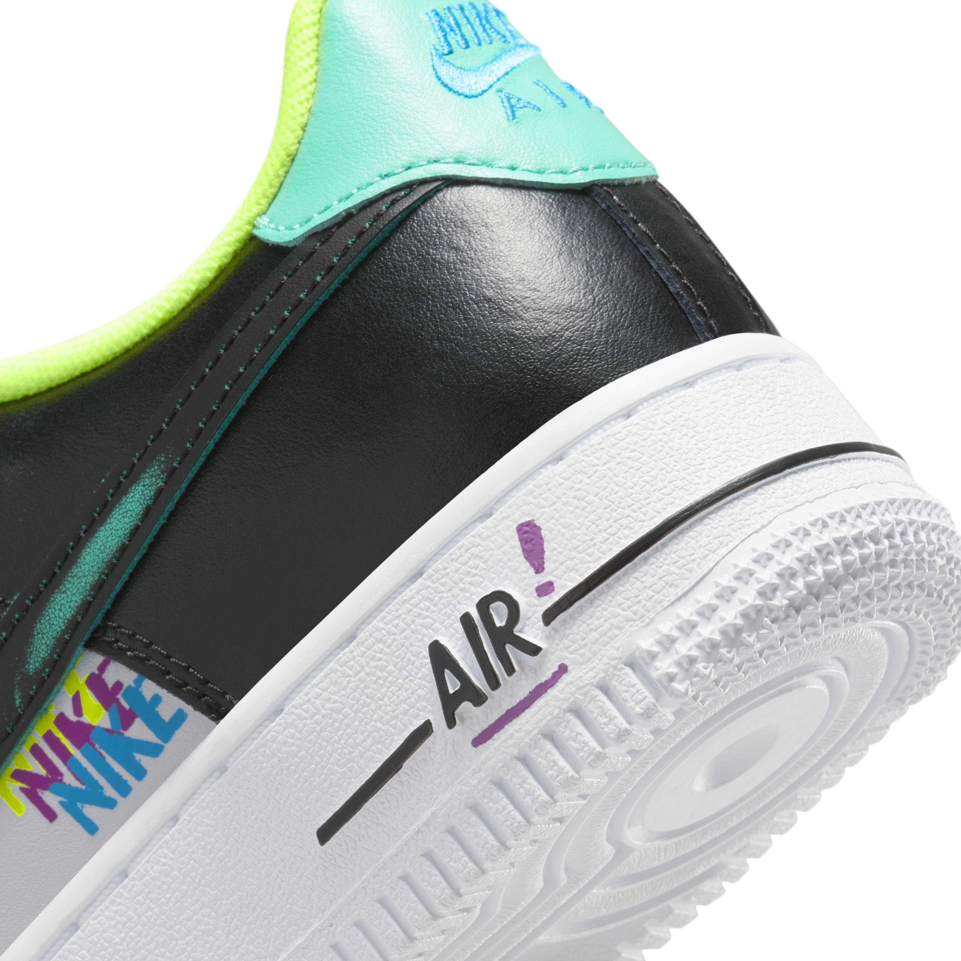 Nike Air Force 1 LV8 Low Black/Summit White/Lt Armory Blue Grade School  Girls' Shoe