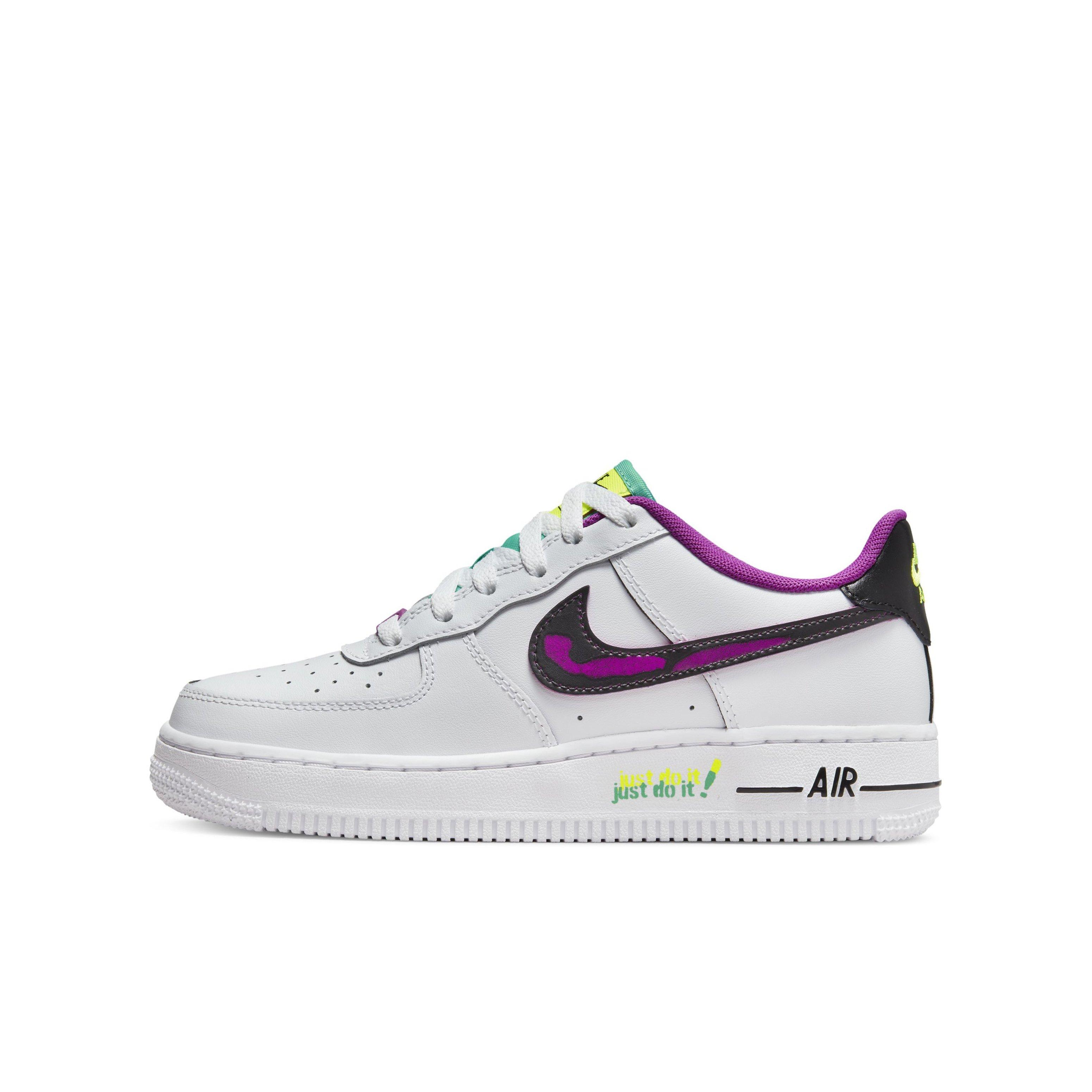 Nike Boys Air Force 1 LV8 Shoes White Black Size 05.5