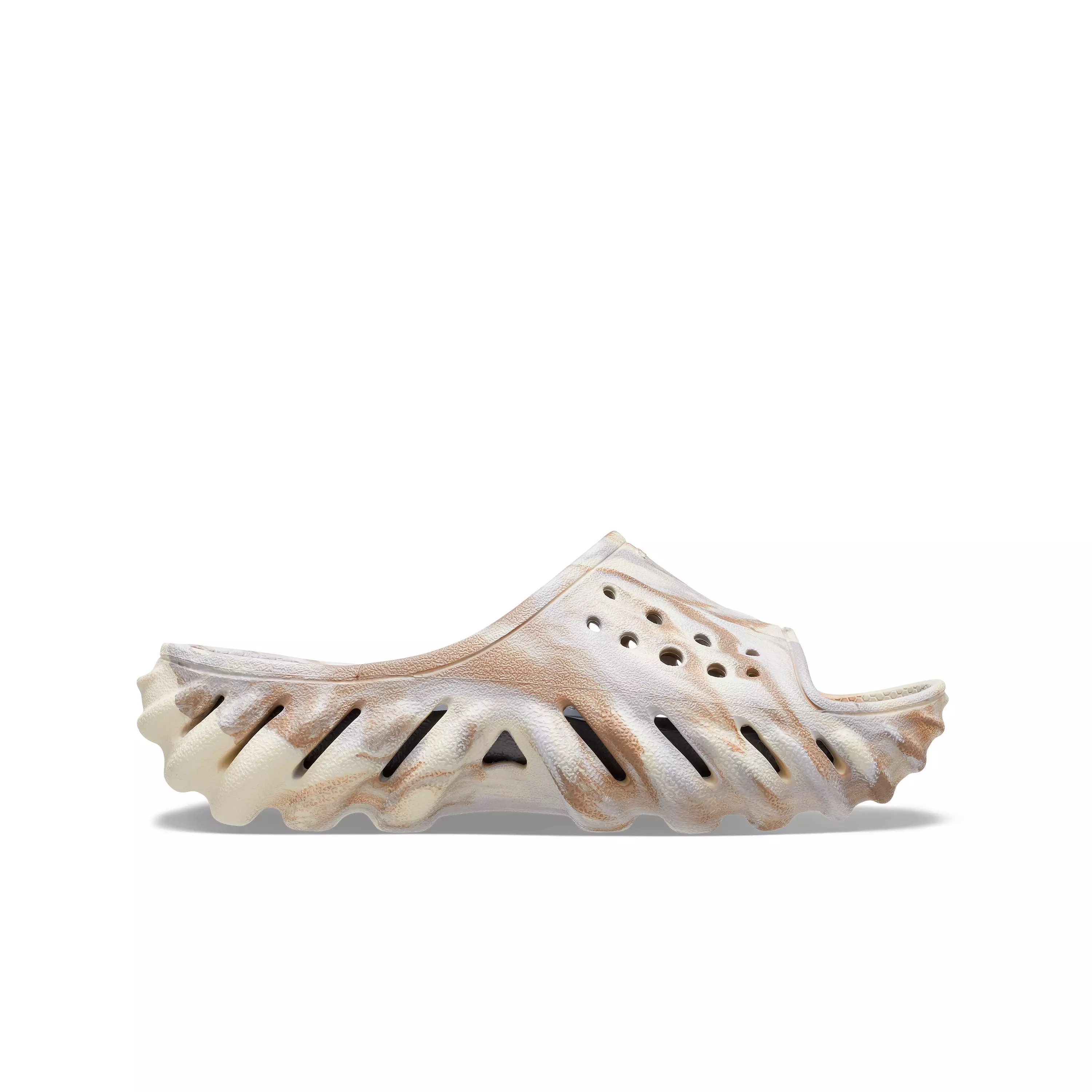 Crocs Echo Marbled "Bone/Multi" Grade School Kids' Slide - BONE