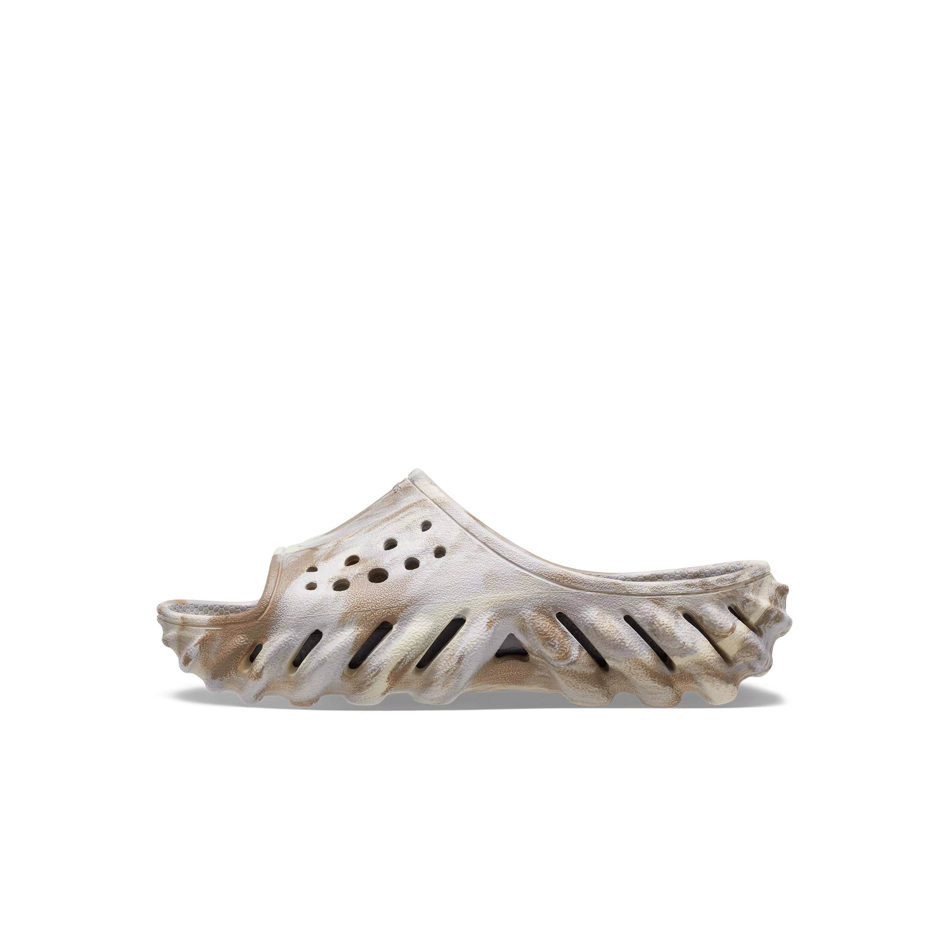 Crocs Echo Marbled "Bone/Multi" Preschool Kids' Slide - BONE