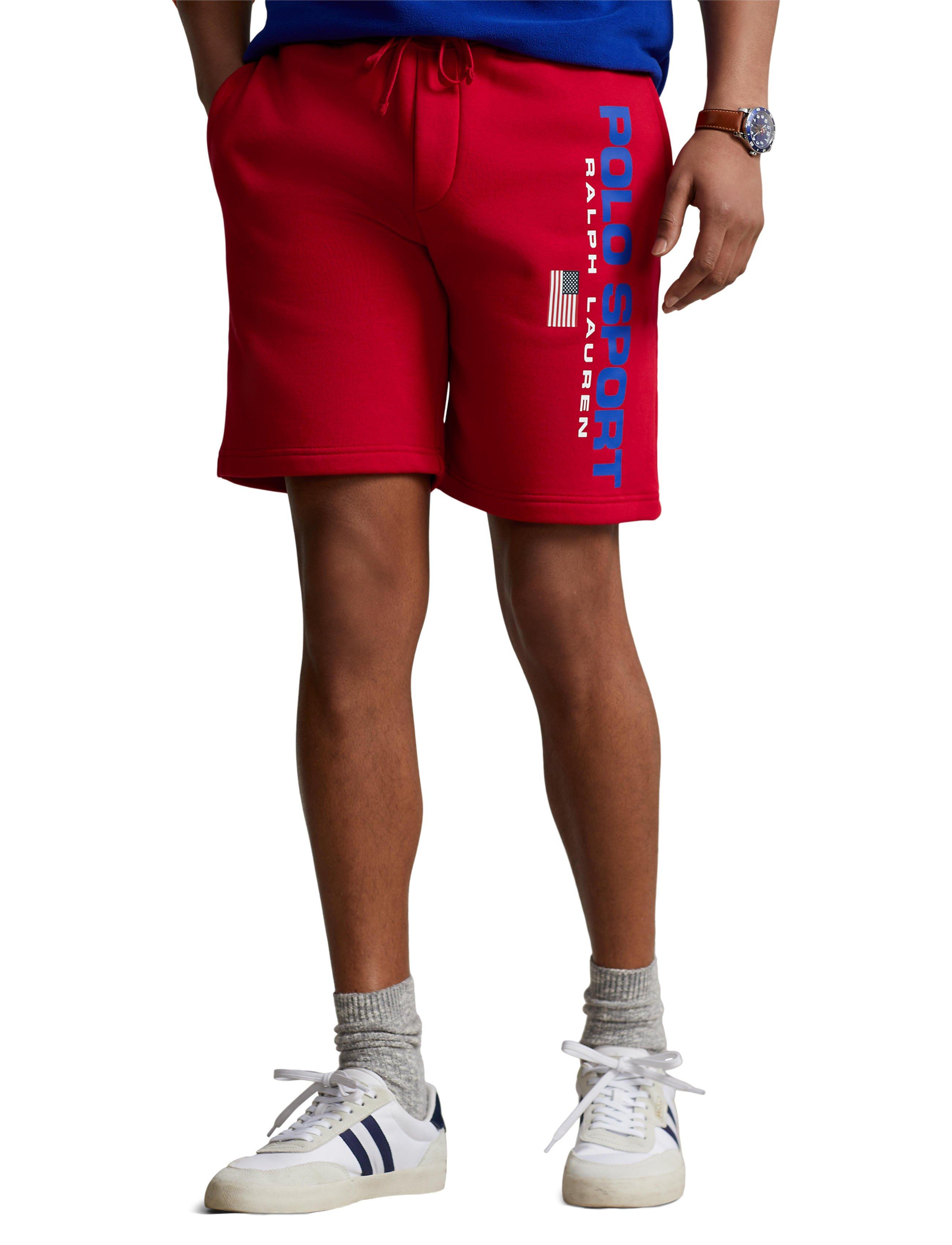 Polo Men's Sport Logo Fleece Shorts-Red - RED Thumbnail View 1