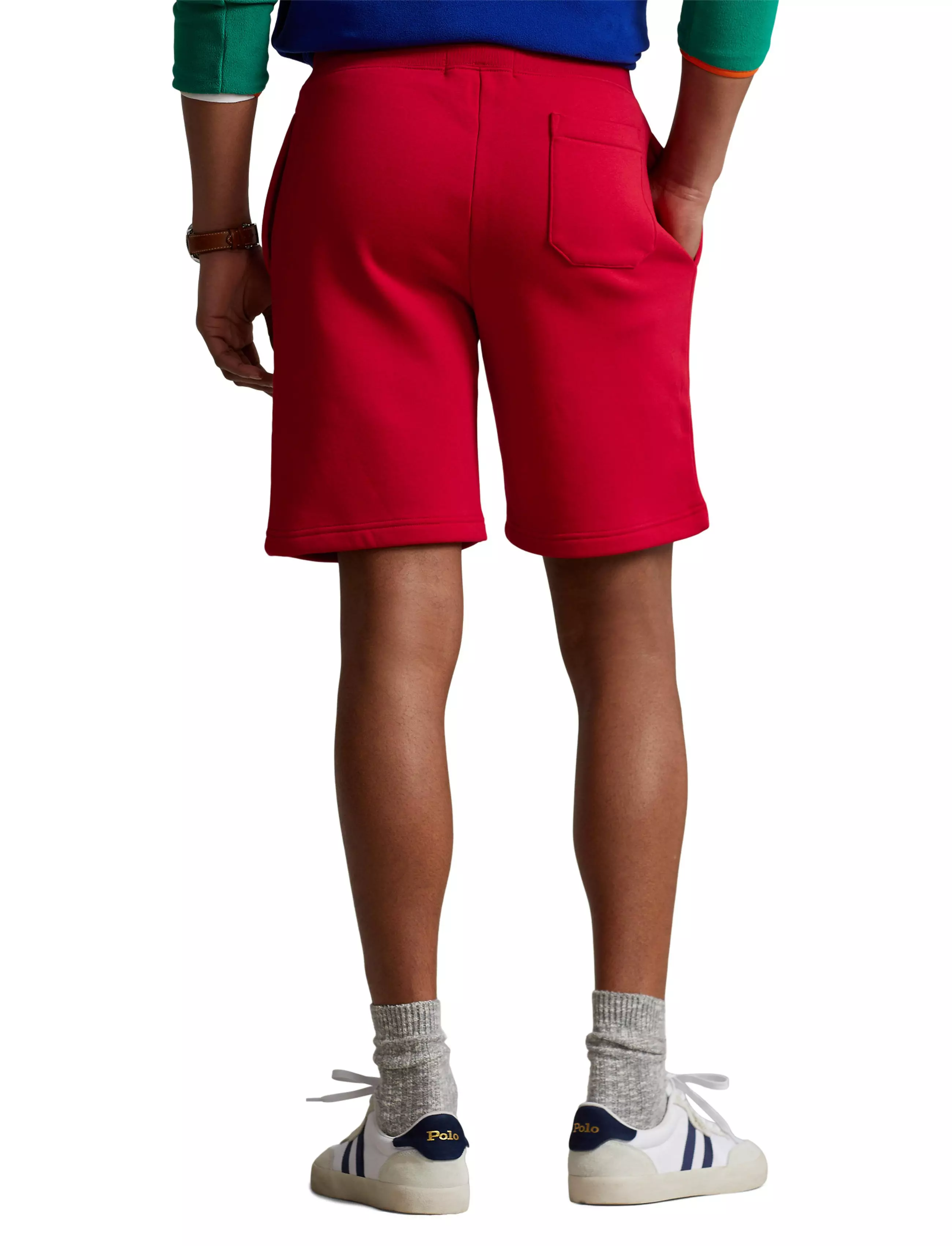 Polo Men's Sport Logo Fleece Shorts-Red - RED