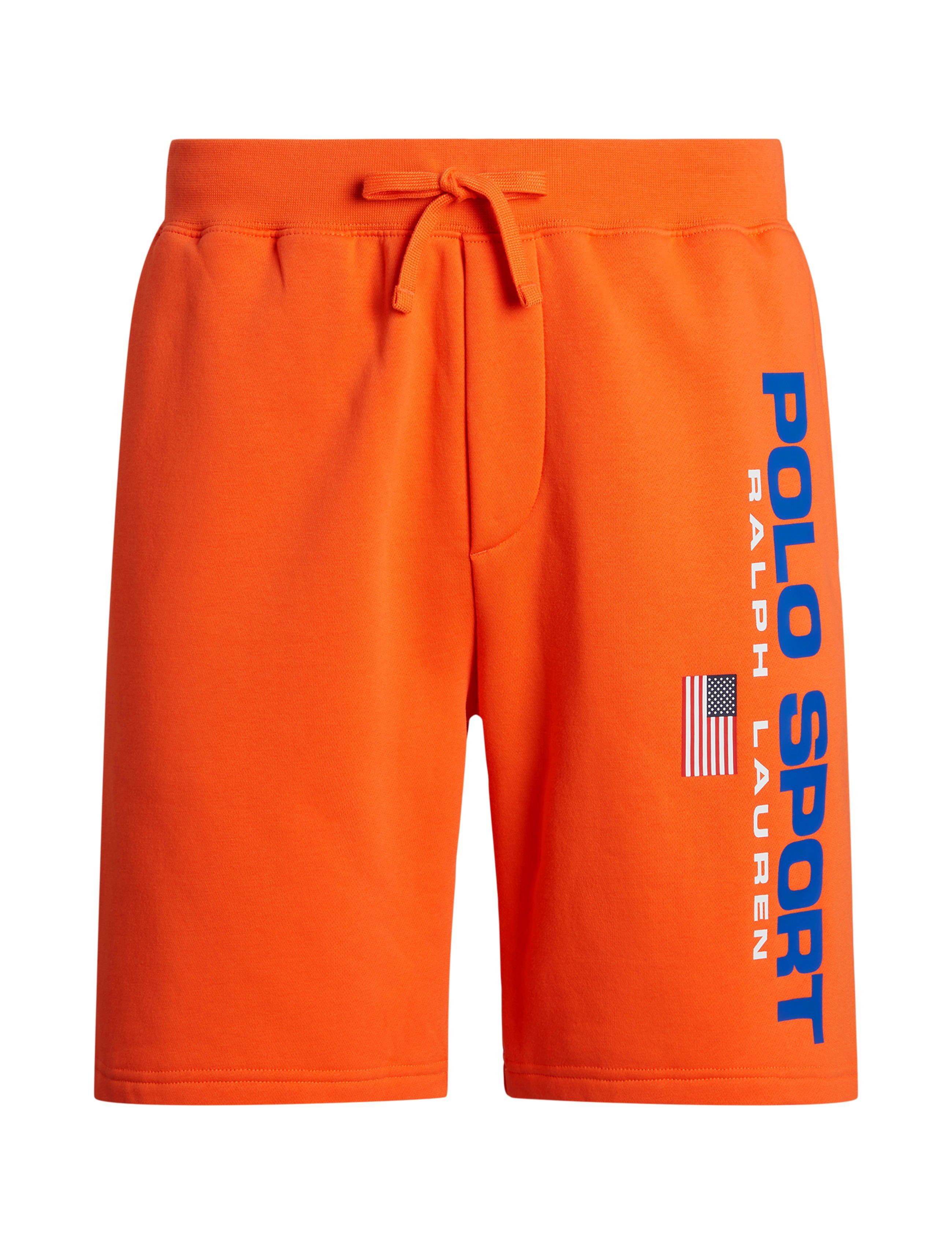 Polo Men's Sport Logo Fleece Shorts-Orange - ORANGE Thumbnail View 5