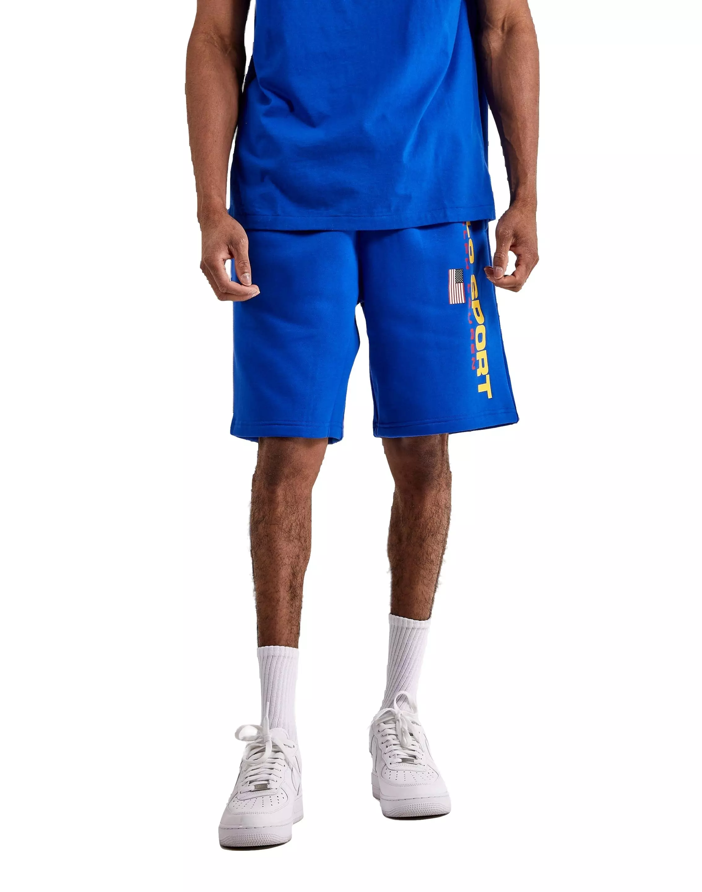 Polo Men's Sport Fleece Logo Shorts-Blue - BLUE