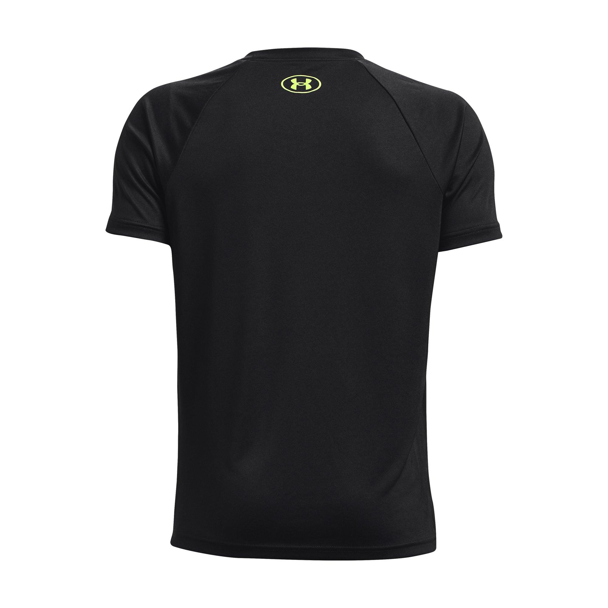 Under Armour Tech Graphic Big Boys' Black/Lime Tee