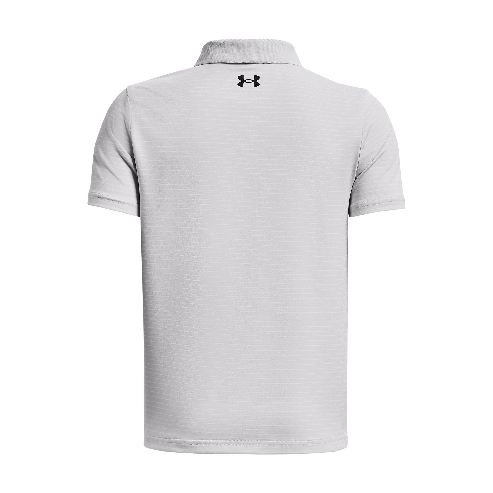 Under Armour Big Boys' Performance Stripe Golf Polo-Grey/Black/White - GREY/BLACK/WHITE Thumbnail View 2