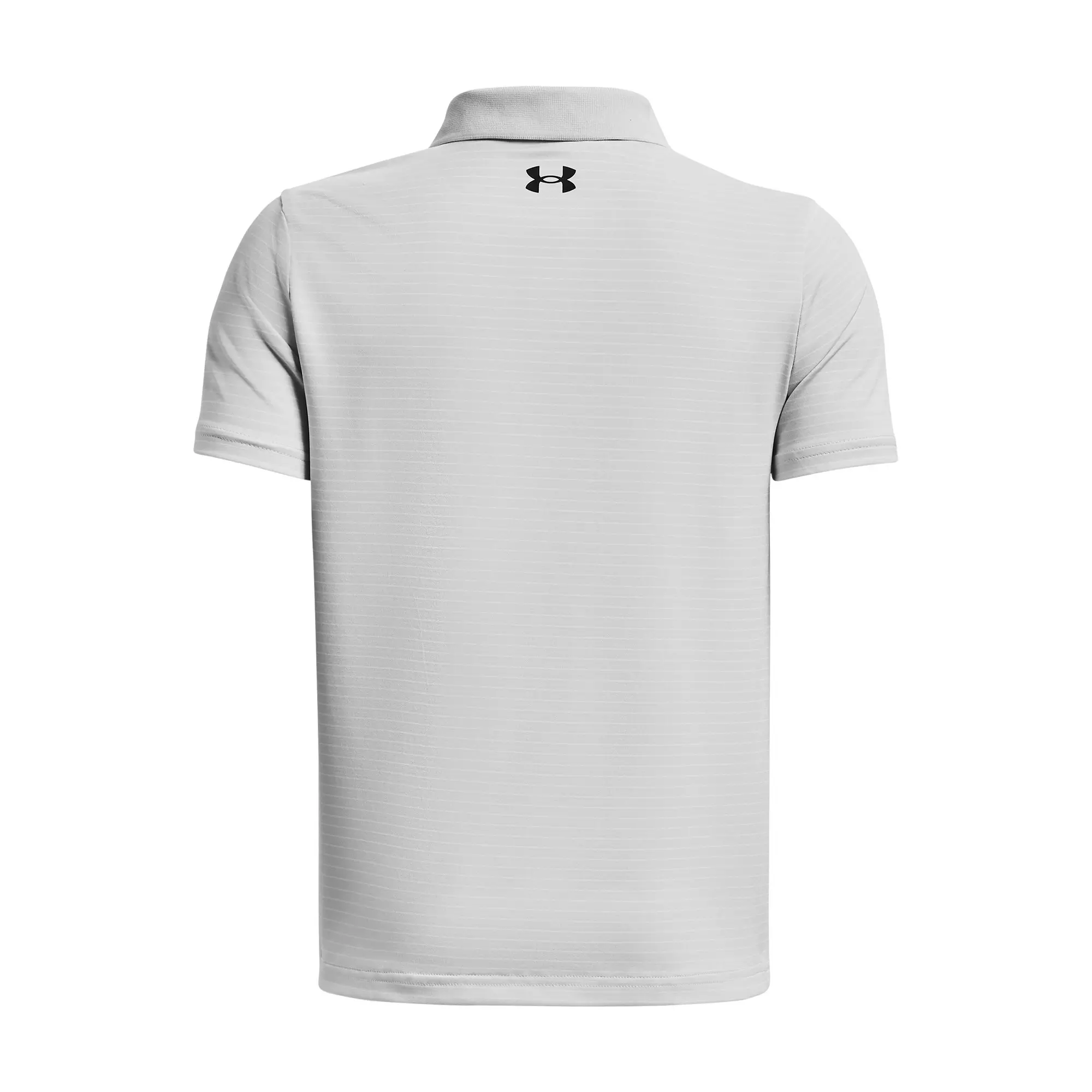 Under Armour Big Boys' Performance Stripe Golf Polo-Grey/Black/White - GREY/BLACK/WHITE