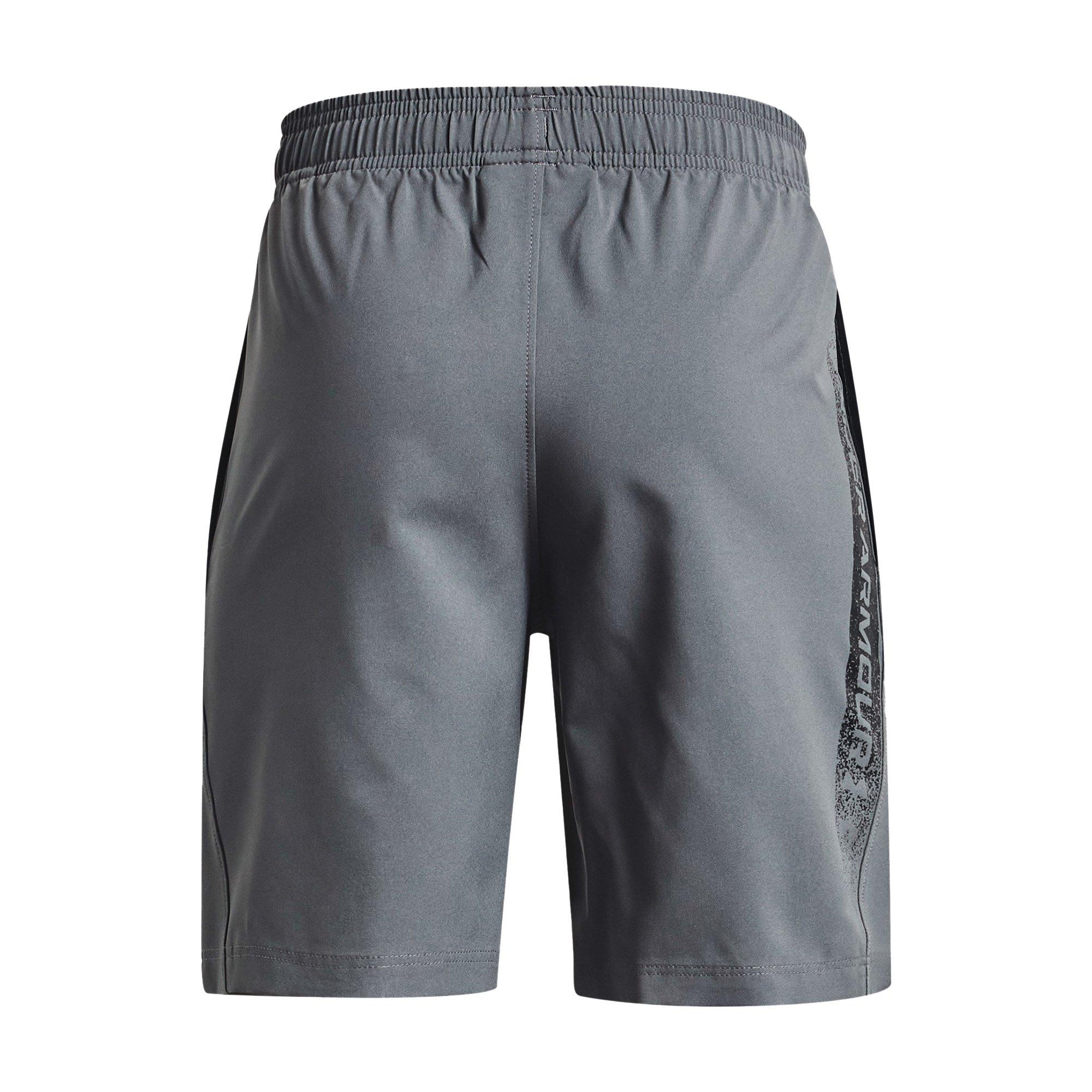Under Armour Big Boys' Woven Graphic Short-Grey - GREY/BLACK Thumbnail View 2