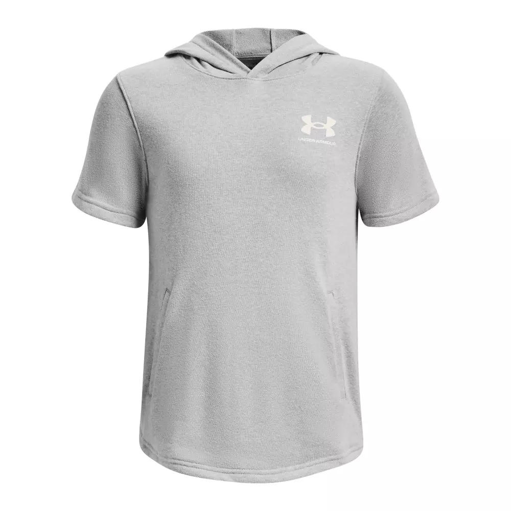 Under Armour Big Boys' Rival Terry Short-Sleeve Hoodie-Grey - Hibbett