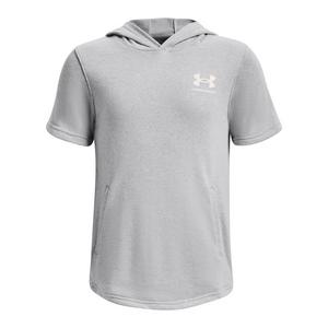 Under Armour Big Boys' Rival Terry Short-Sleeve Hoodie-Grey