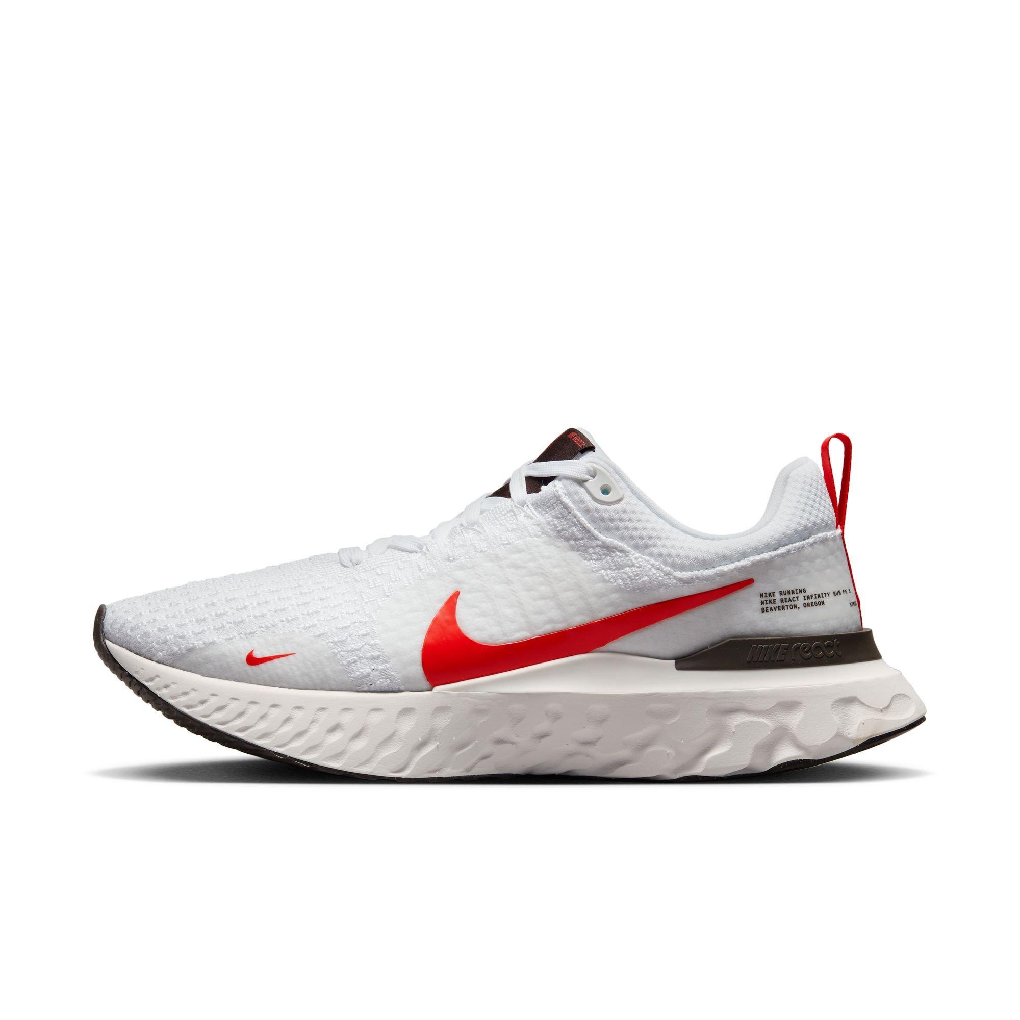 Nike React Infinity 3 "White/Lt Crimson/Platinum Tint" Men's Running Shoe - WHITE/CRIMSON Thumbnail View 4