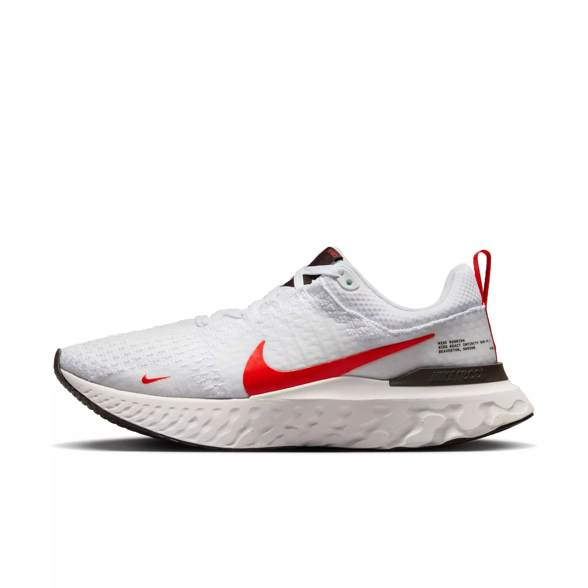 Nike React Infinity 3 "White/Lt Crimson/Platinum Tint" Men's Running Shoe - WHITE/CRIMSON