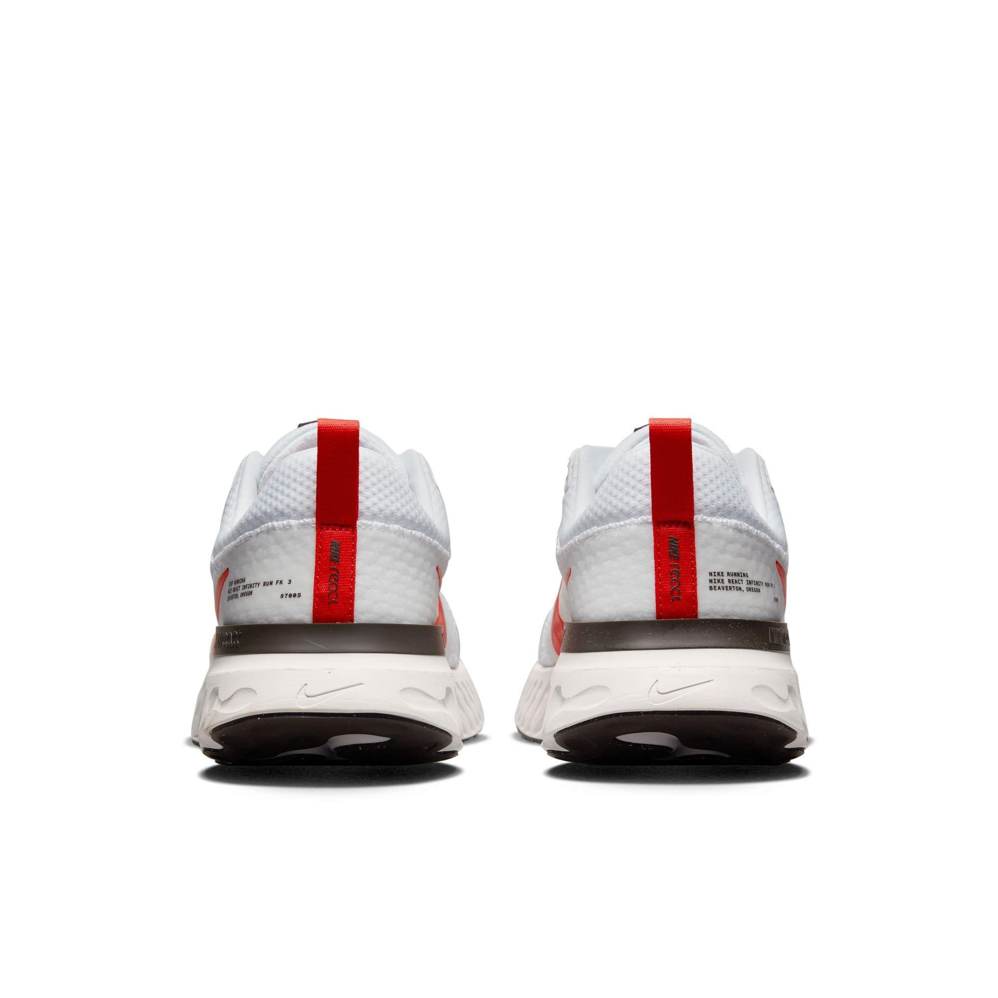 Nike React Infinity 3 "White/Lt Crimson/Platinum Tint" Men's Running Shoe - WHITE/CRIMSON Thumbnail View 7