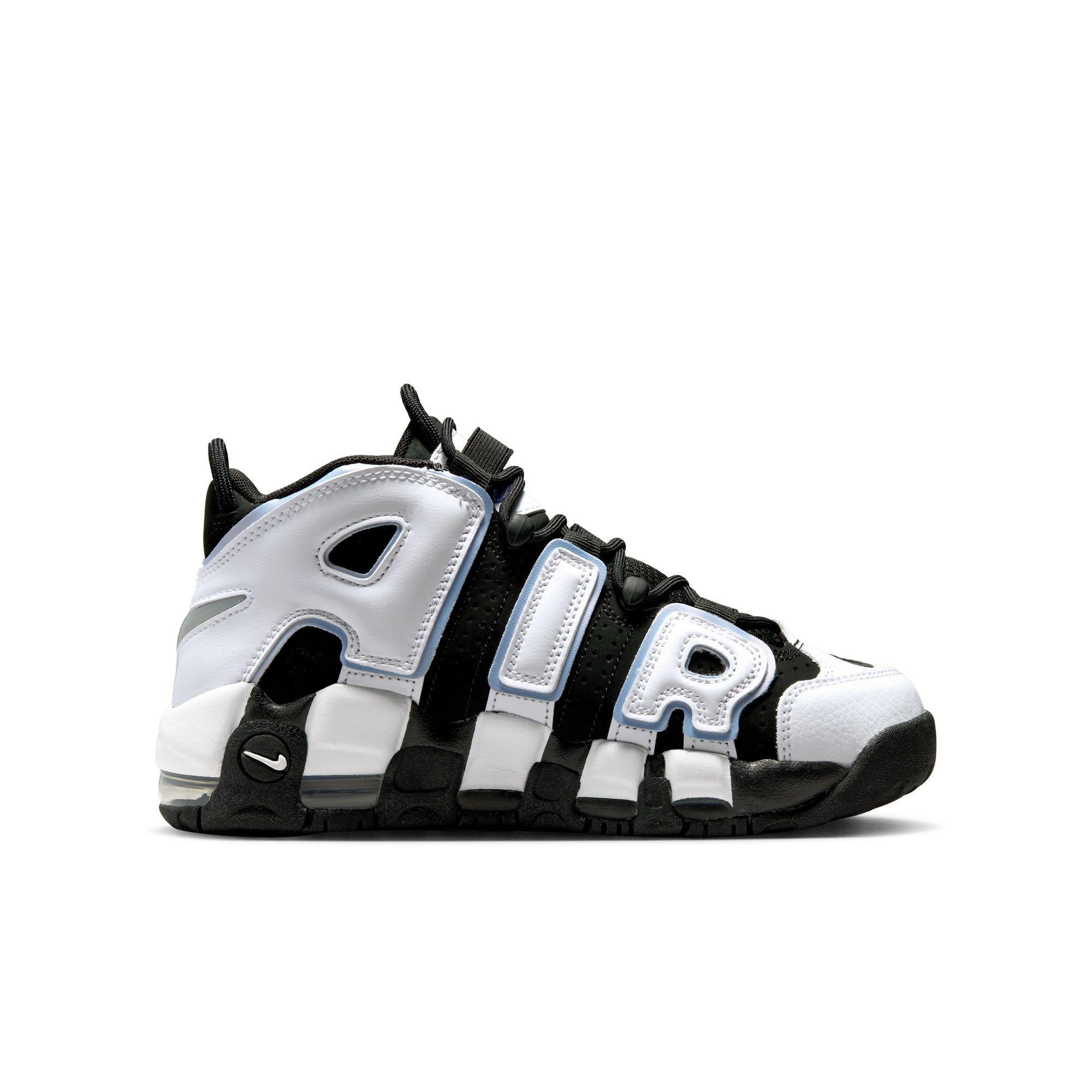 Nike Air More Uptempo Black White Cobalt Bliss Grade School Kids Shoe