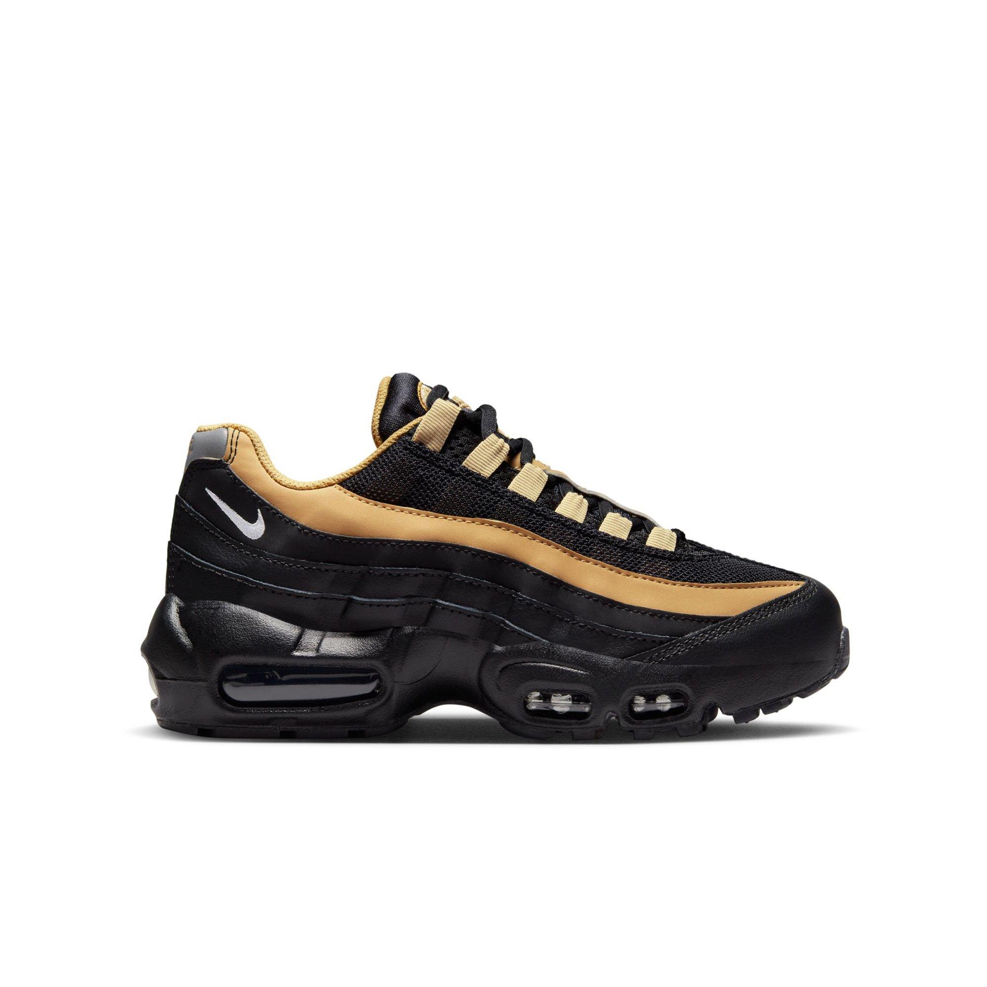 Nike Air Max 95 Recraft "Black/Summit White/Elemental Gold/Sesame" Grade School Boys' Shoe - BLACK/GOLD/WHITE