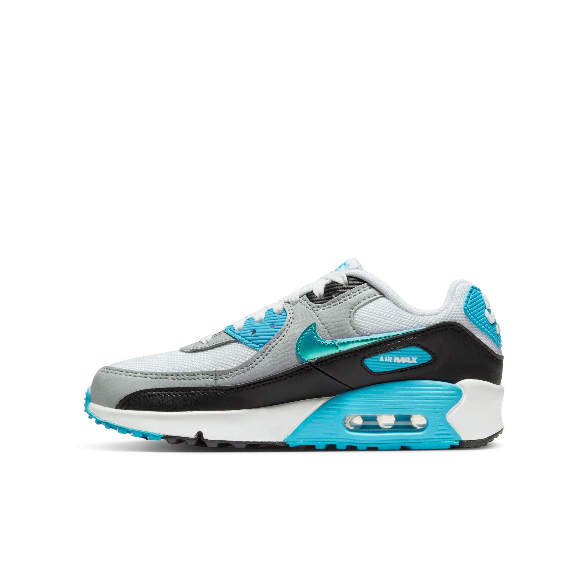 Nike Air Max 90 Grade School Boys' White/Blue Lightning Shoe