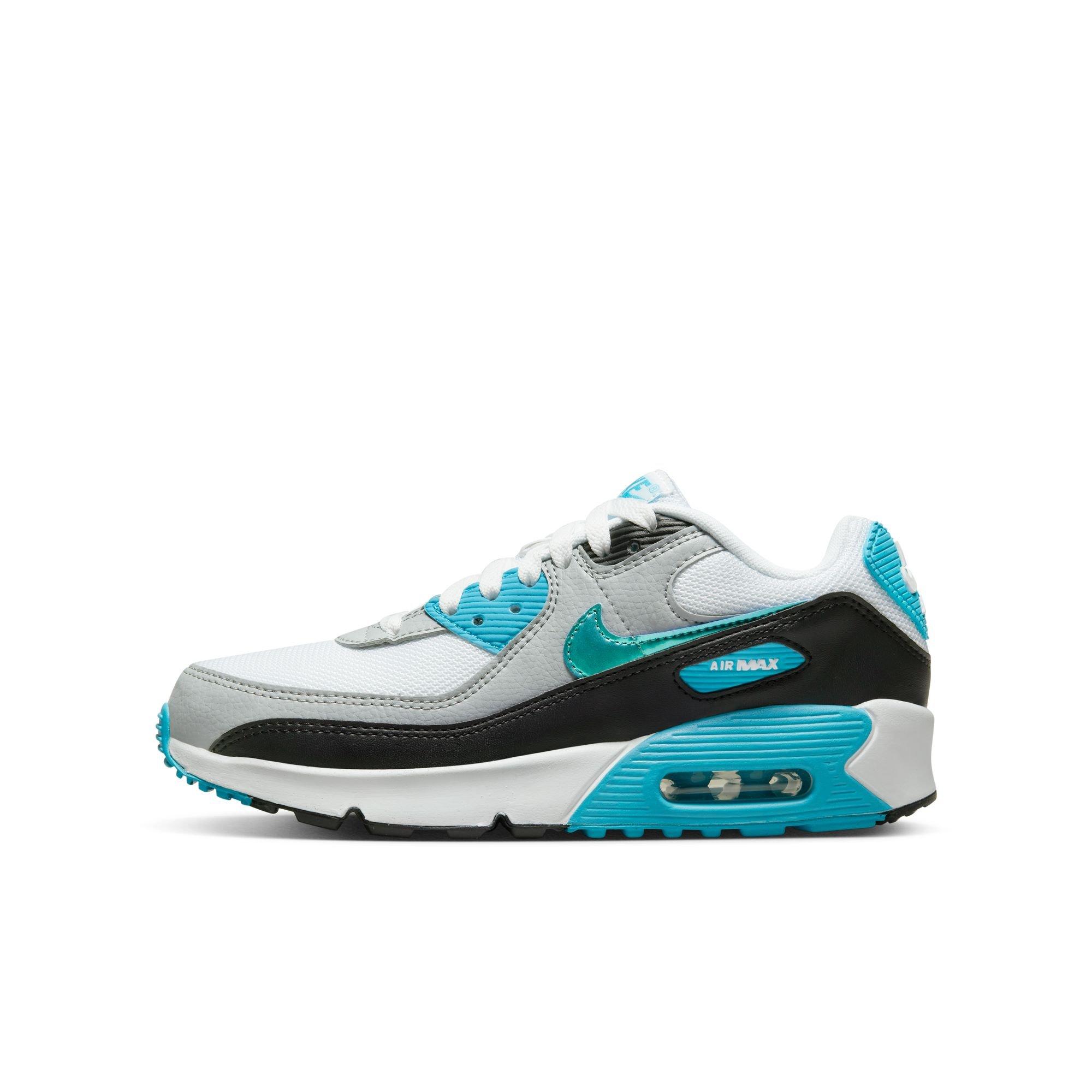 Nike Air Max 90 Grade School Boys' White/Blue Lightning Shoe