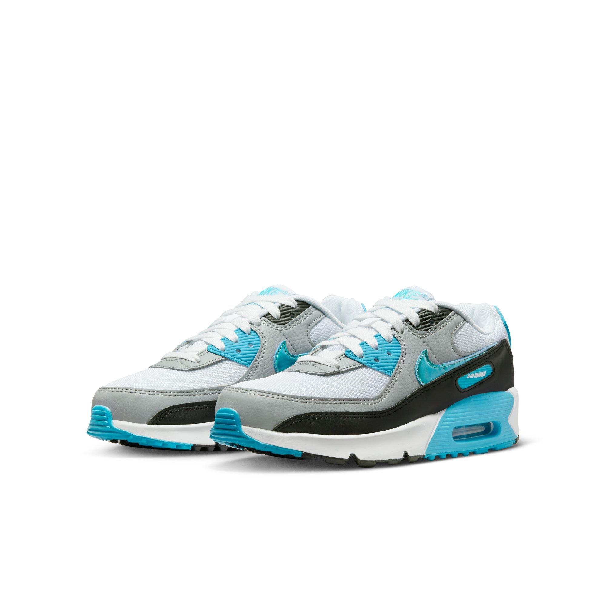 Nike Air Max 90 Grade School Boys' White/Blue Lightning Shoe