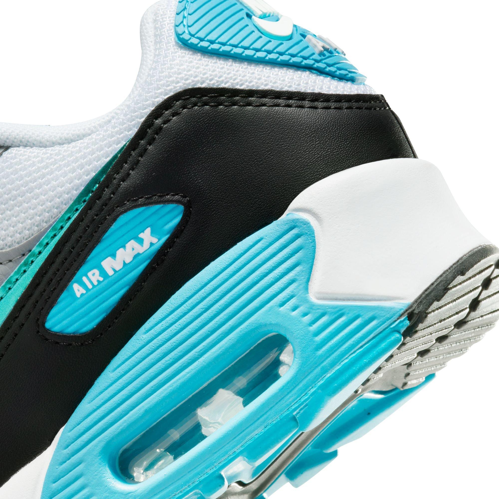 Nike Air Max 90 Grade School Boys' White/Blue Lightning Shoe