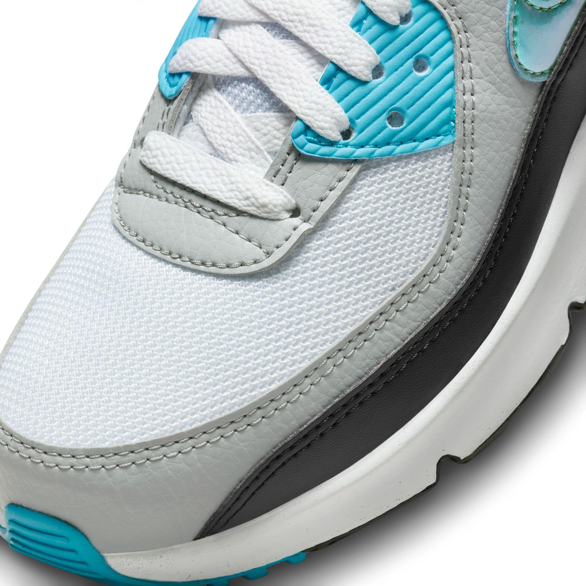 Nike Air Max 90 Grade School Boys' White/Blue Lightning Shoe