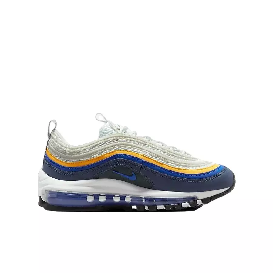 Nike Air Max 97 "Summit White/Diffused Blue/Laser Orange/Racer Blue" Grade School Boys' Shoe - WHITE/BLUE/ORANGE/BLUE