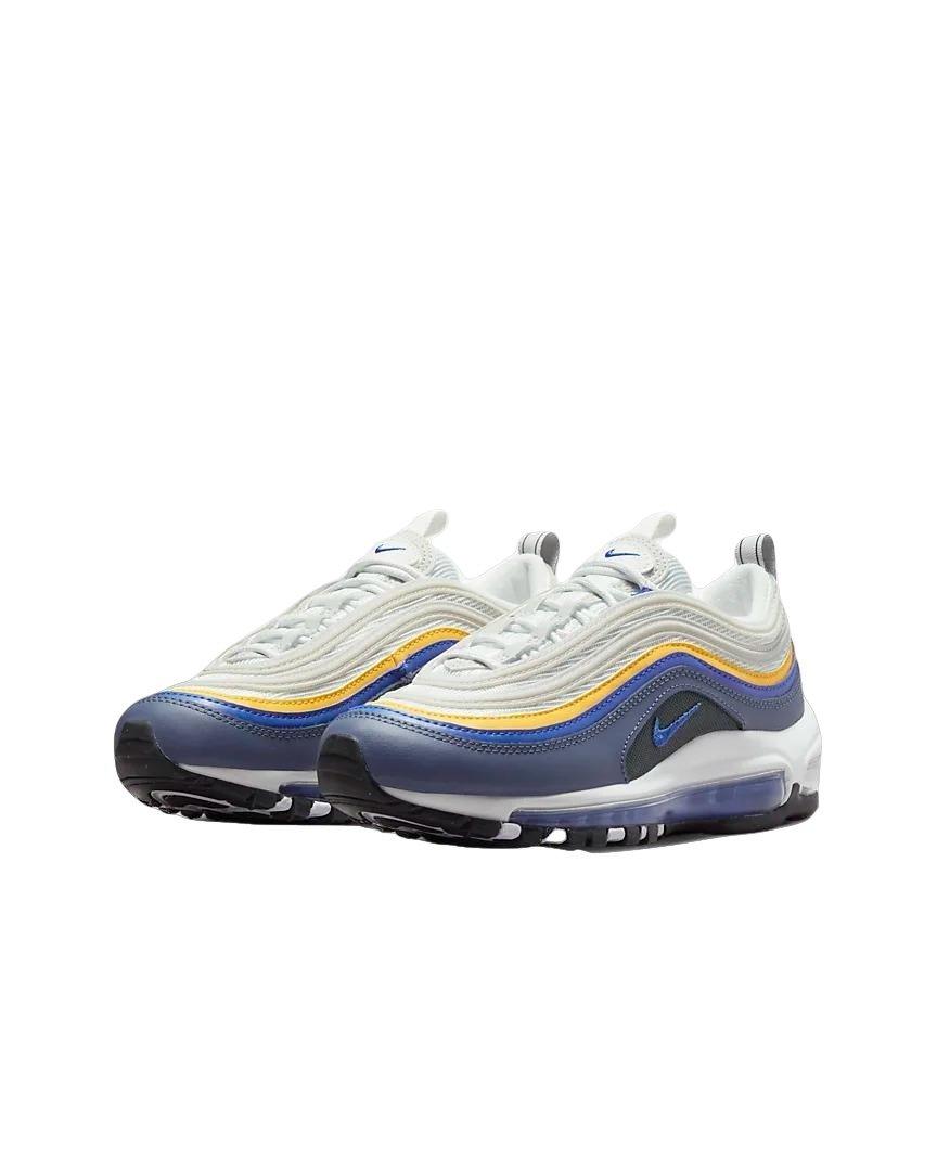 Nike air max 98 game shop white/blue/yellow grade school boys' shoe