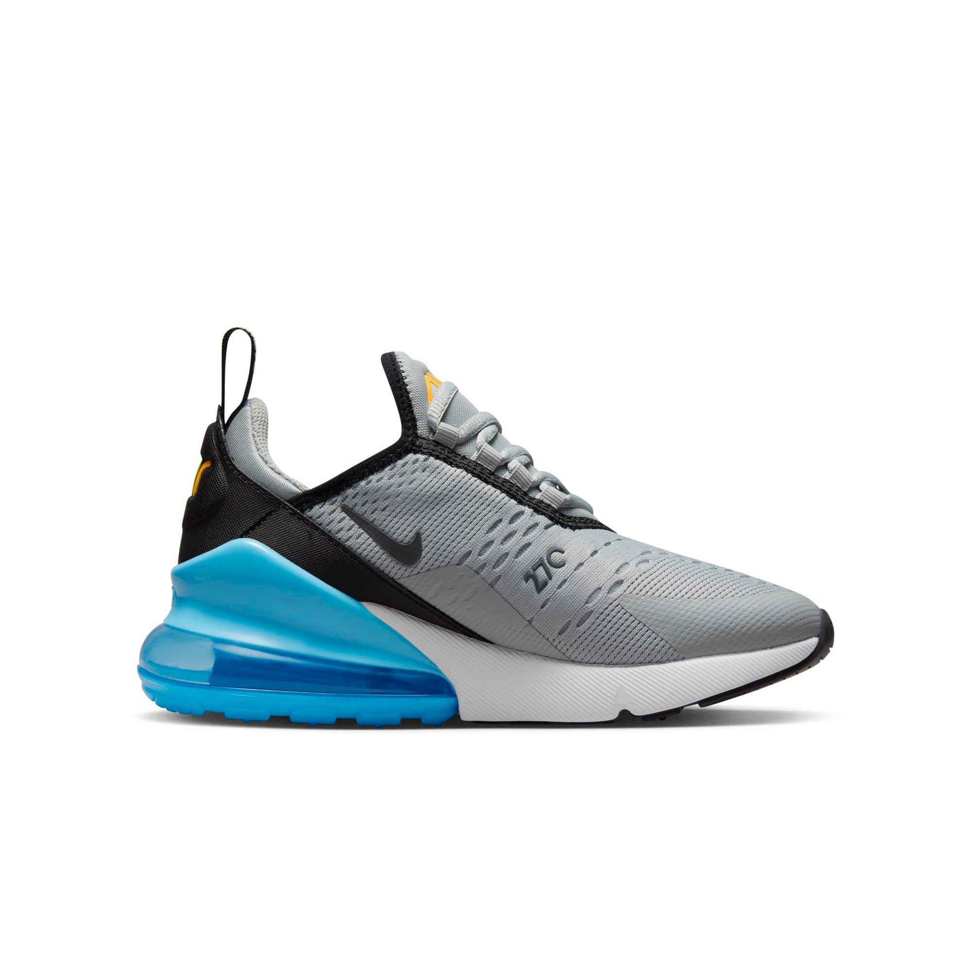 Nike Air Max 270 Lt Smoke Grey/Iron Grey/Laser Orange/Blue Grade School  Boys' Shoe - Hibbett