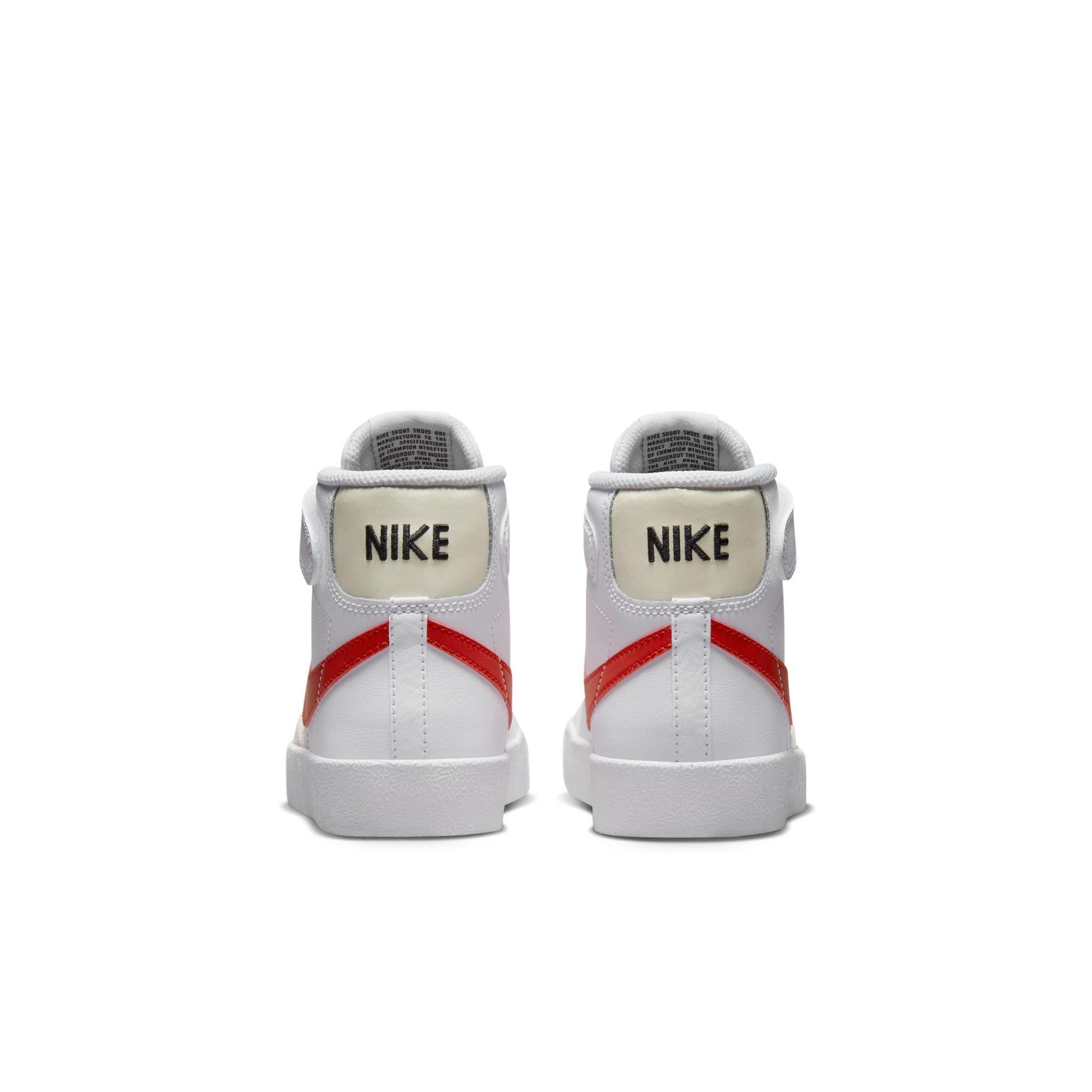 Nike Blazer Mid '77 "White/Picante Red/Coconut Milk" Preschool Boys' Shoe - WHITE/RED Thumbnail View 10
