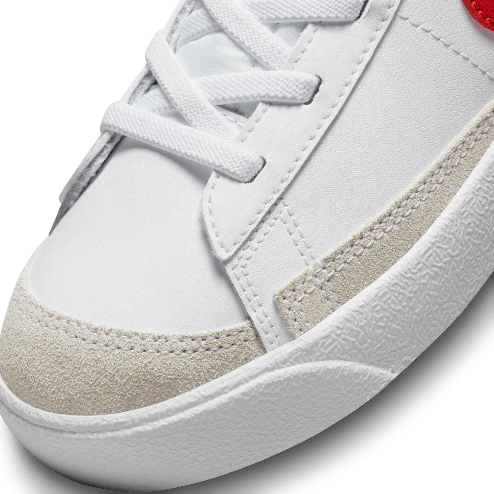 Nike Blazer Mid '77 "White/Picante Red/Coconut Milk" Preschool Boys' Shoe - WHITE/RED Thumbnail View 3