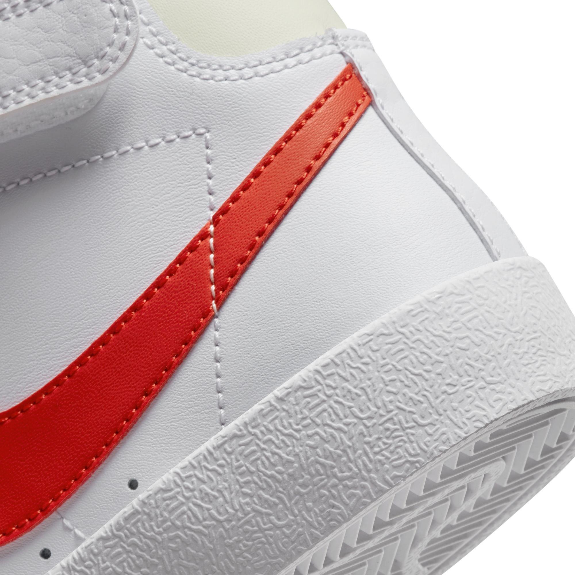 Nike Blazer Mid '77 "White/Picante Red/Coconut Milk" Preschool Boys' Shoe - WHITE/RED Thumbnail View 4